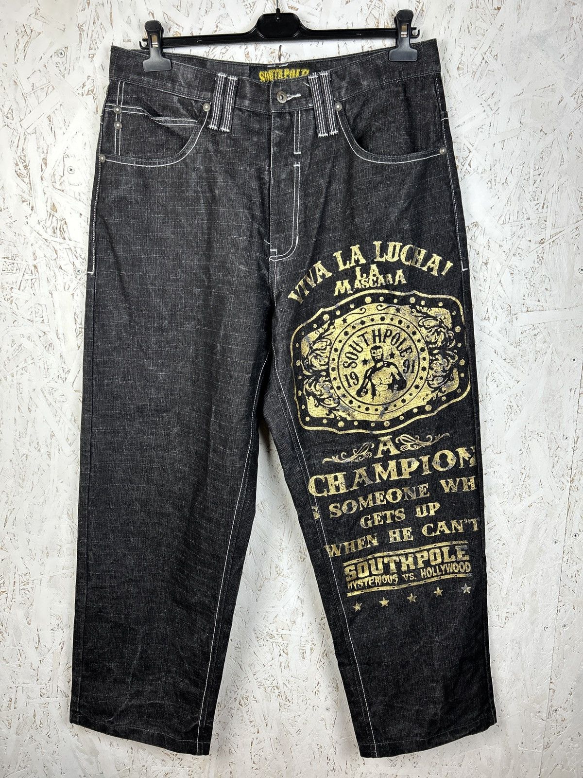 Southpole Vintage Southpole Viva La Lucha Flame Pocket Denim Jeans 38 Size US 38 / EU 54 - 1 Thumbnail