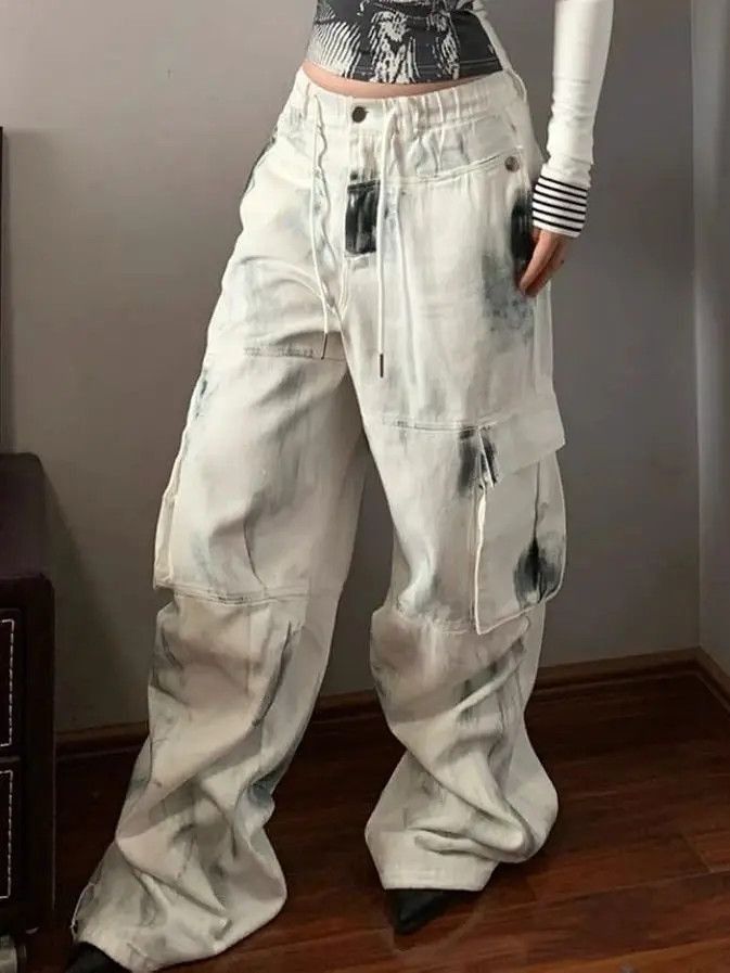 Japanese Brand Loose wide leg multi pocket jeans Size US 32 / EU 48 - 4 Thumbnail