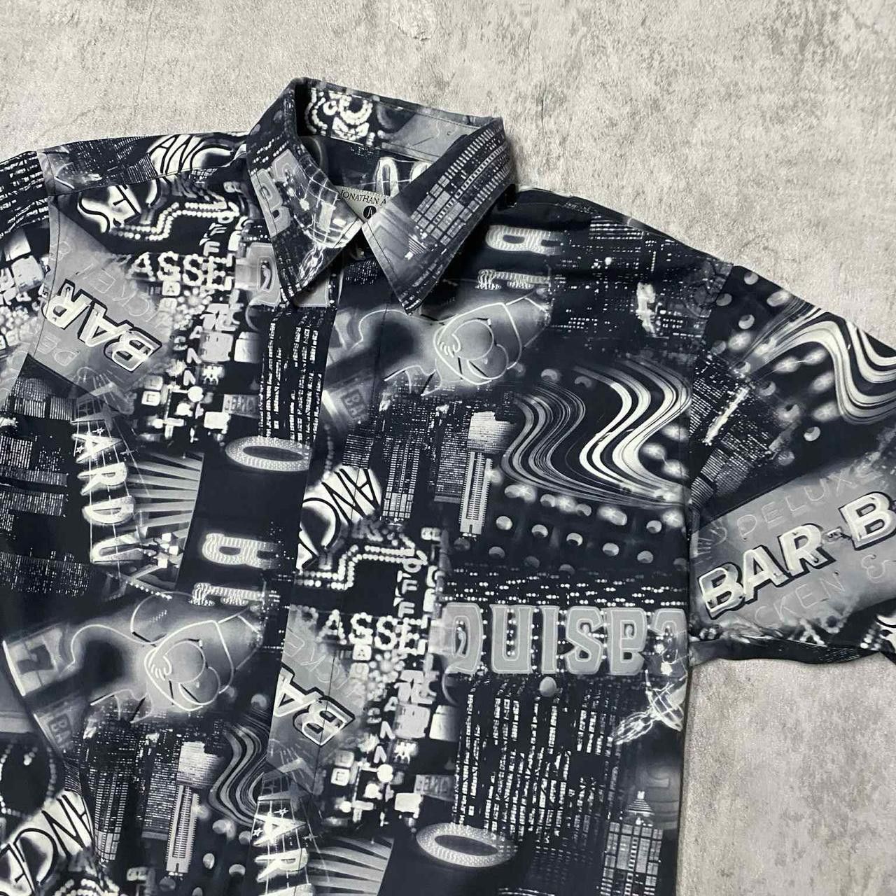 Other Black and white all over print button up shirt #skater Size US M / EU 48-50 / 2 - 2 Thumbnail