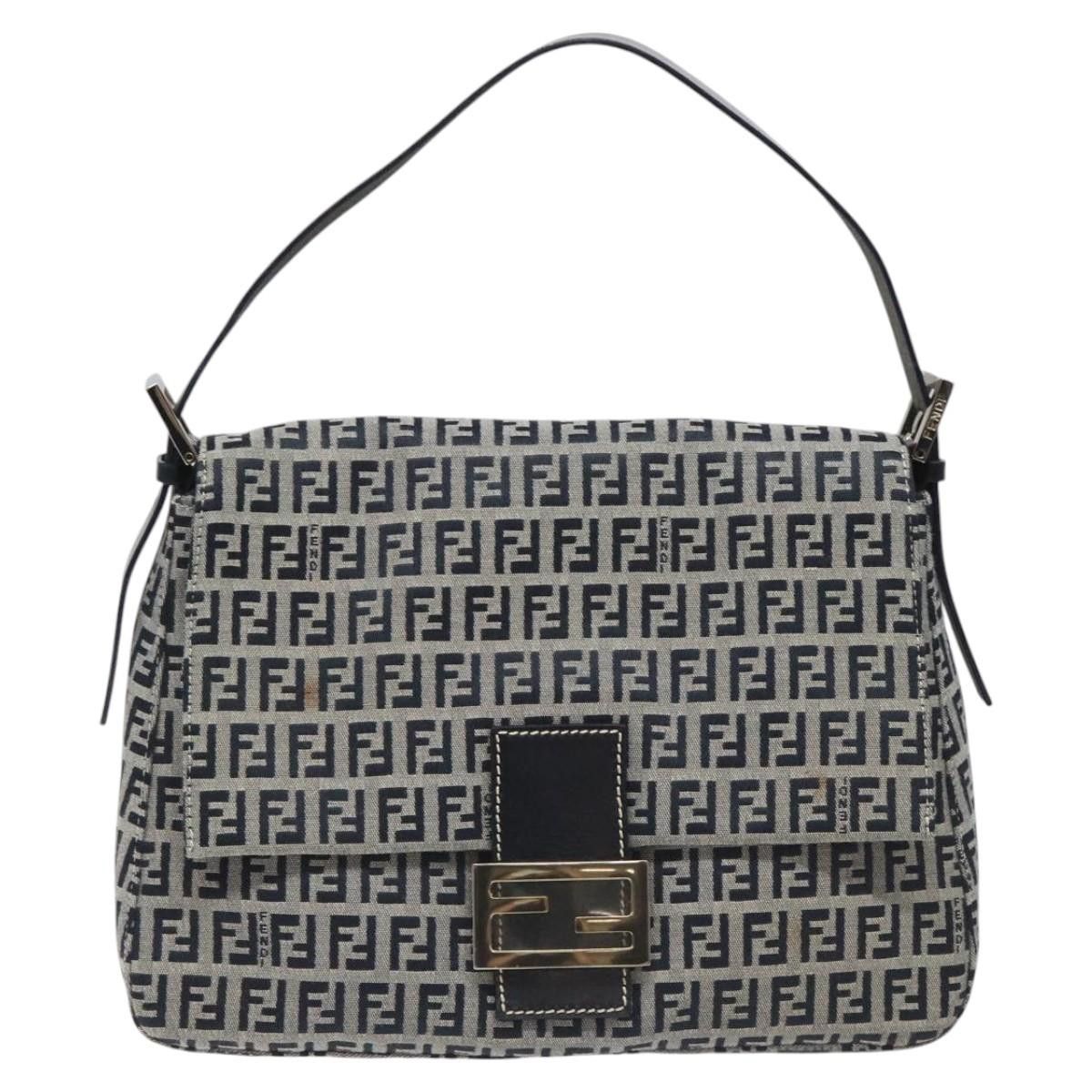 Fendi Mamma Baguette Navy Canvas Shoulder Bag (Pre-Owned) Size ONE SIZE - 1 Thumbnail