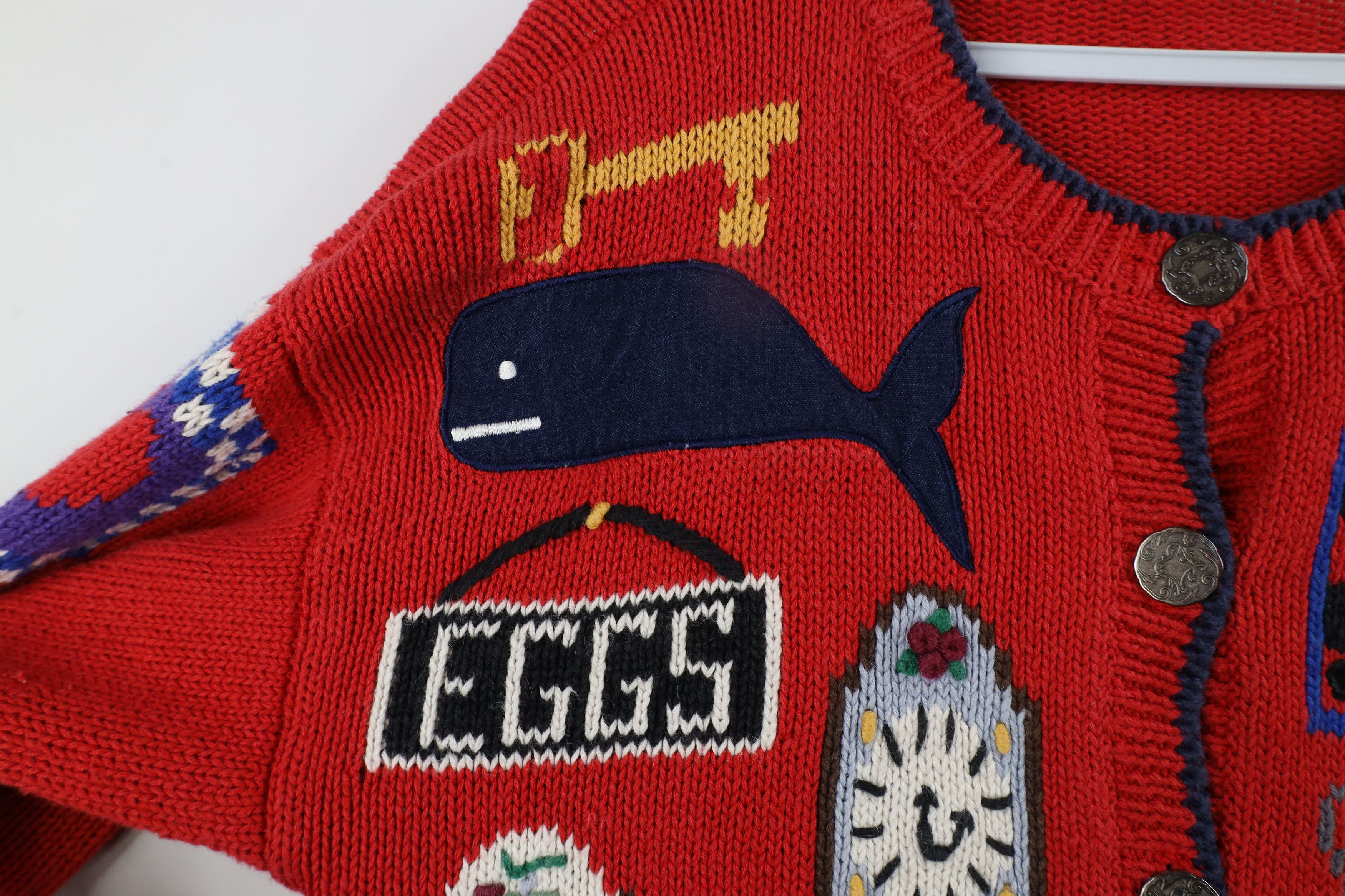 Vintage Vintage 90s Design Options Antiques Knit Cardigan Sweater Size L / US 10 / IT 46 - 7 Thumbnail