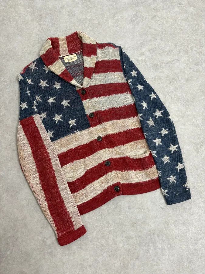 Polo Ralph Lauren 2000s Ralph Lauren Supply USA Flag Cardigan Sweater Size US S / EU 44-46 / 1 - 4 Thumbnail