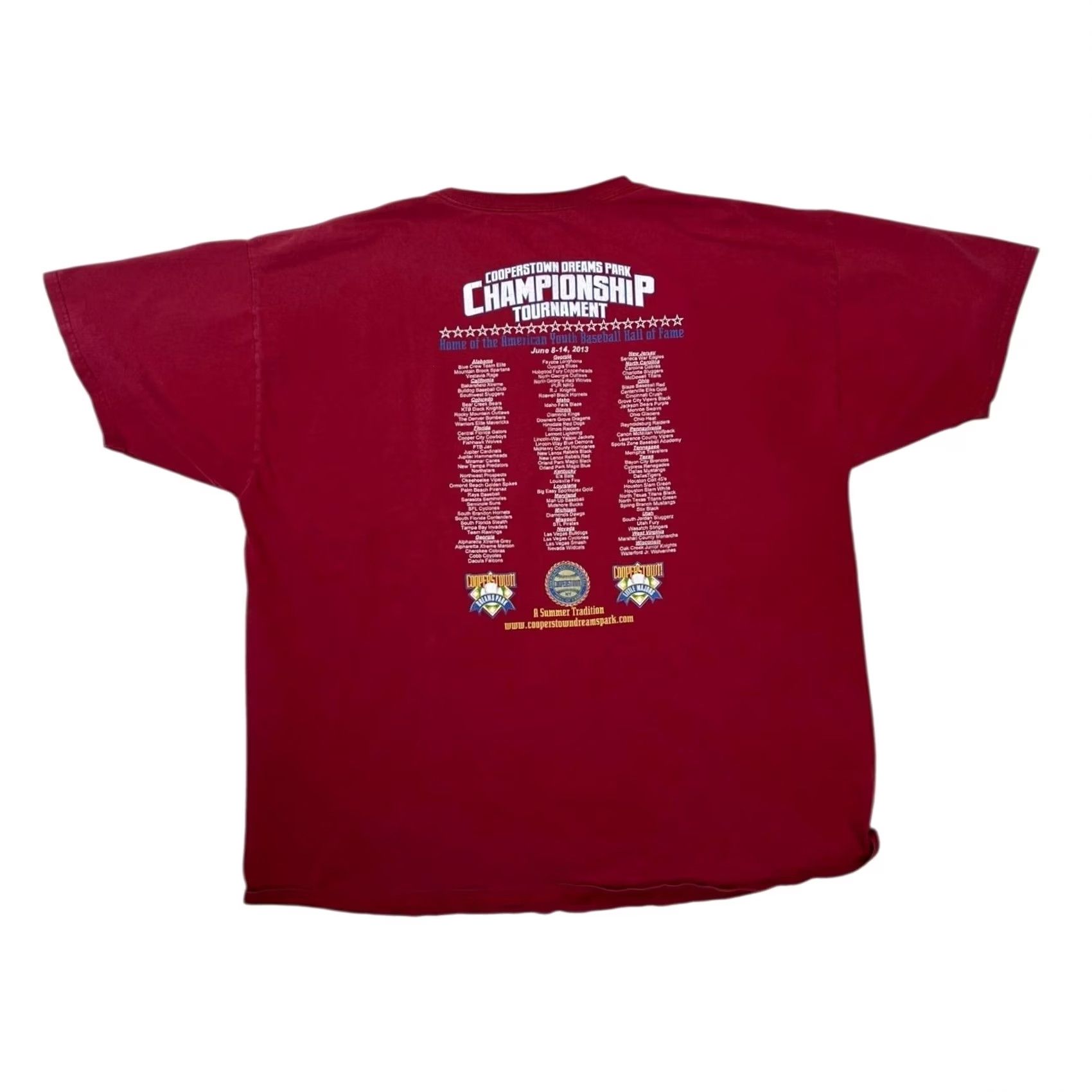 Vintage Cooperstown Dreams Park Championship T-Shirt Mens 2XL Red Baseball 2013 Size US XXL / EU 58 / 5 - 2 Thumbnail