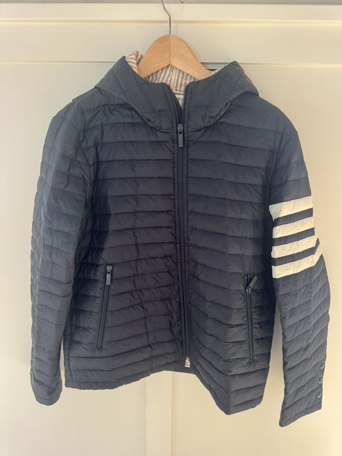 Thom Browne Thom Browne 4 Stripe Padded Jacket Size US S / EU 44-46 / 1 - 1 Thumbnail