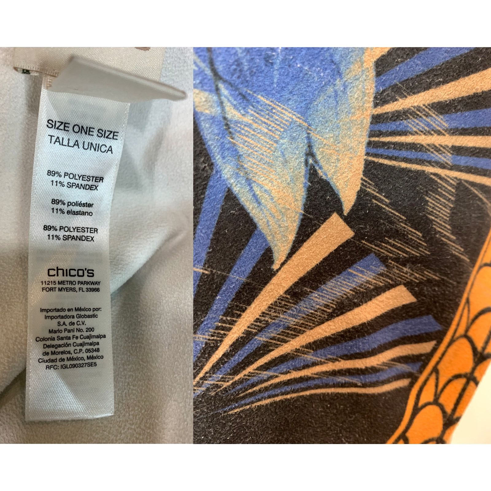 Chicos Blue & Multicolor ULTRA-SUEDE Faux Suede Oversized Ruana Size ONE SIZE - 12 Thumbnail