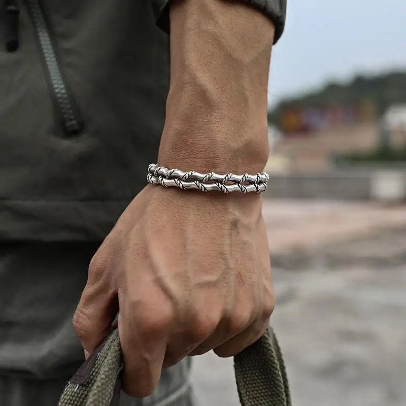 Jewelry × Vintage Cuban Weaving Double Bamboo Bracelet Size ONE SIZE - 2 Thumbnail