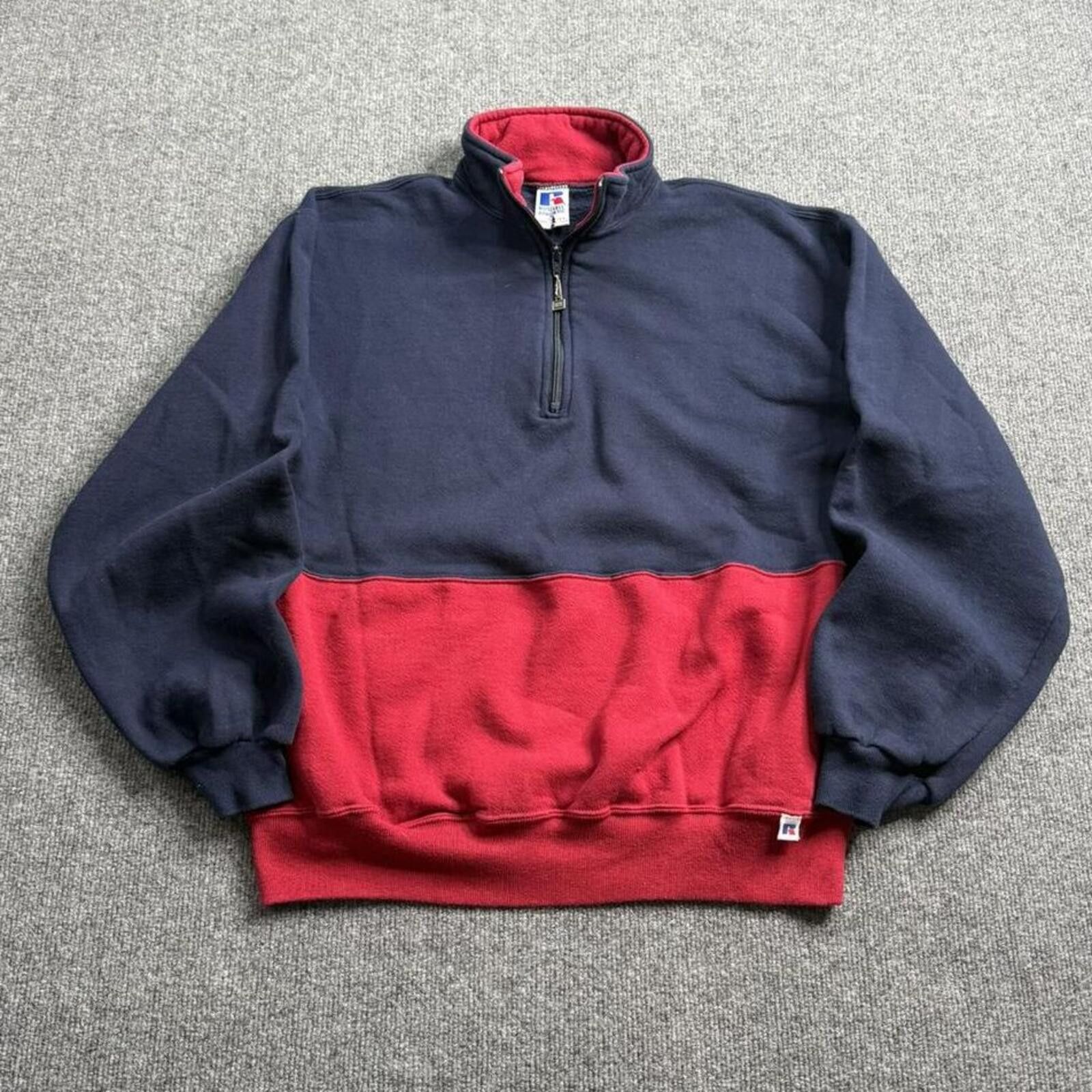 Russell Athletic Vintage 90s Russell Athletic 1/4 Zip Pullover Sweatshirt L Size US L / EU 52-54 / 3 - 1 Thumbnail