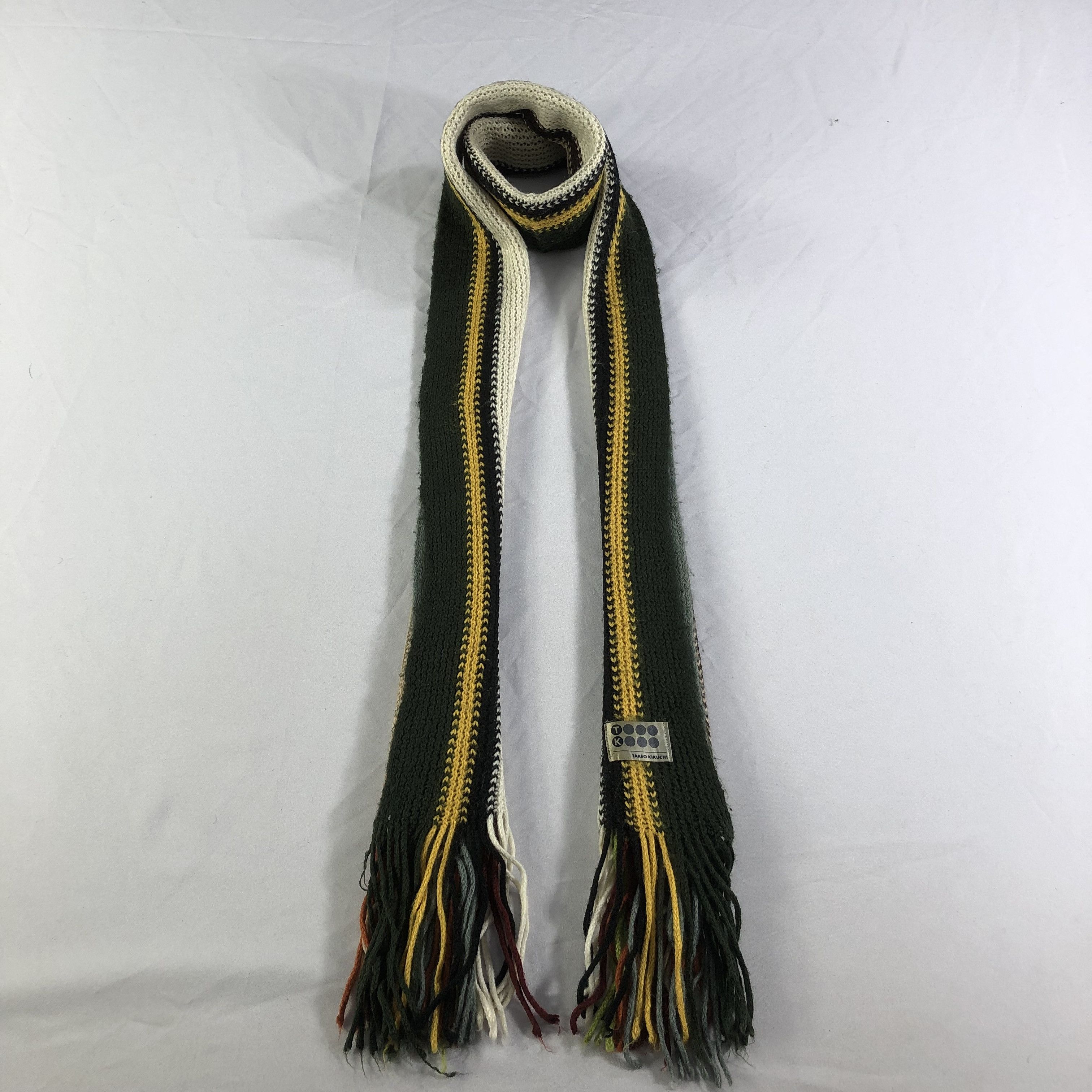 Takeo Kikuchi Takeo Kikuchi Striped Knit Scarf Muffler V1688 Size ONE SIZE - 1 Thumbnail
