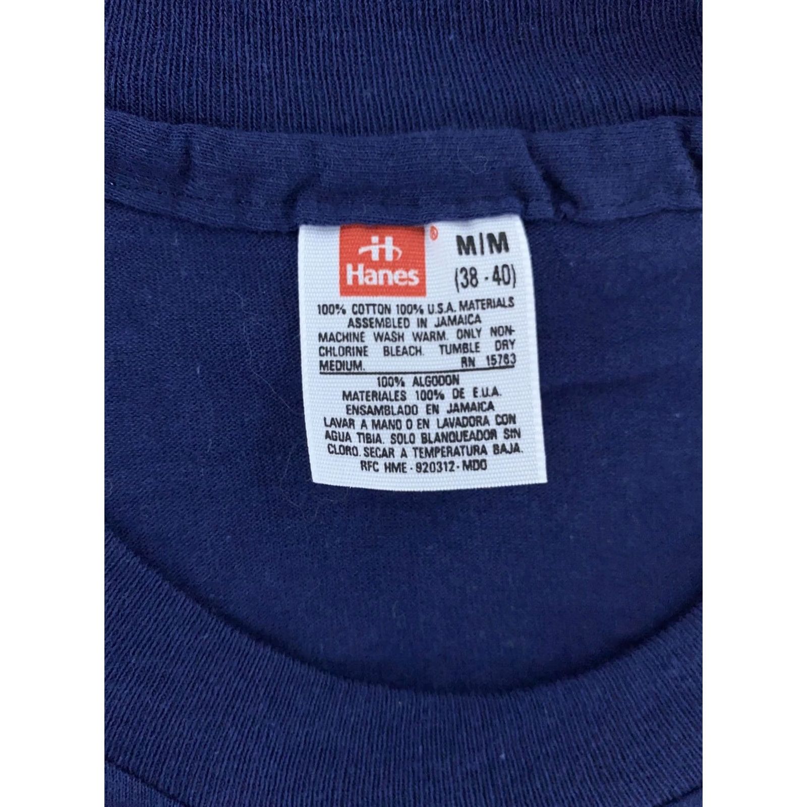 Hanes VINTAGE Hanes Pocket Shirt Mens S Blue Cotton Crew Neck Short Sleeve Solid 90s Mens Size US S / EU 44-46 / 1 - 7 Thumbnail