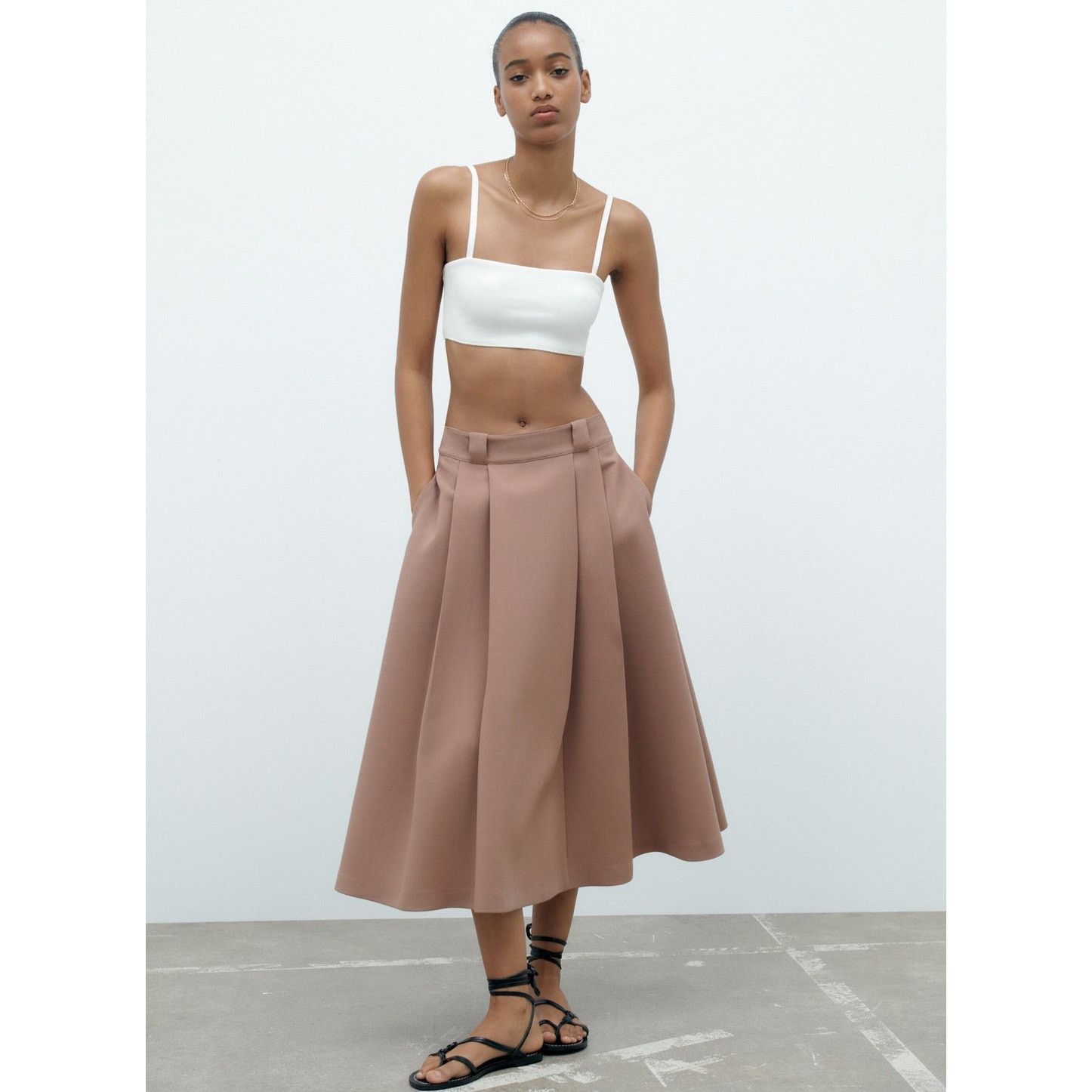Zara ZARA Wool Blend Midi Skirt NWT Quiet Luxury High Waist Size 32" / US 10 / IT 46 - 23 Thumbnail