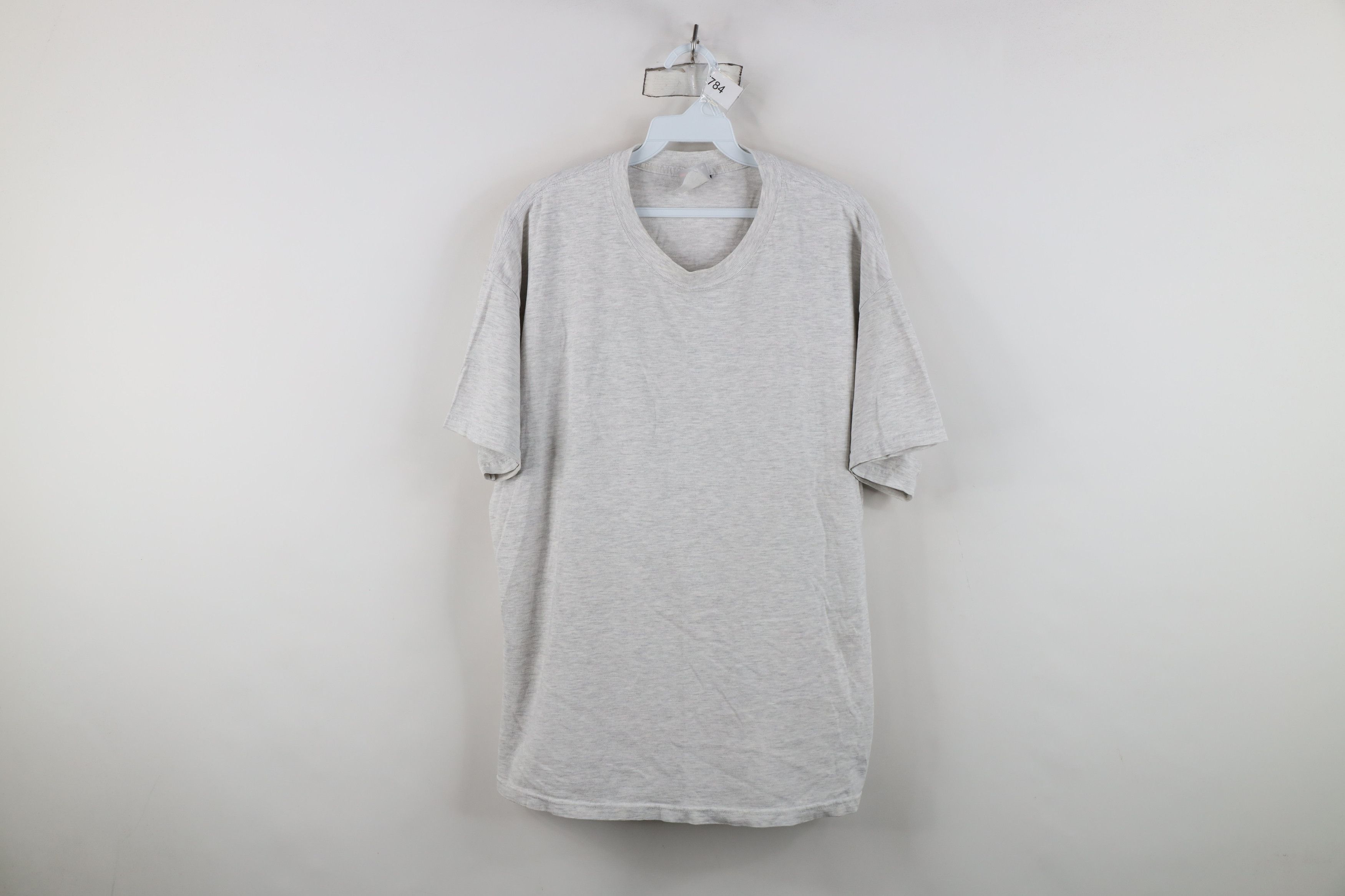 Hanes Vintage 90s Hanes Beefy Blank Short Sleeve T-Shirt Gray Size US XL / EU 56 / 4 - 1 Thumbnail