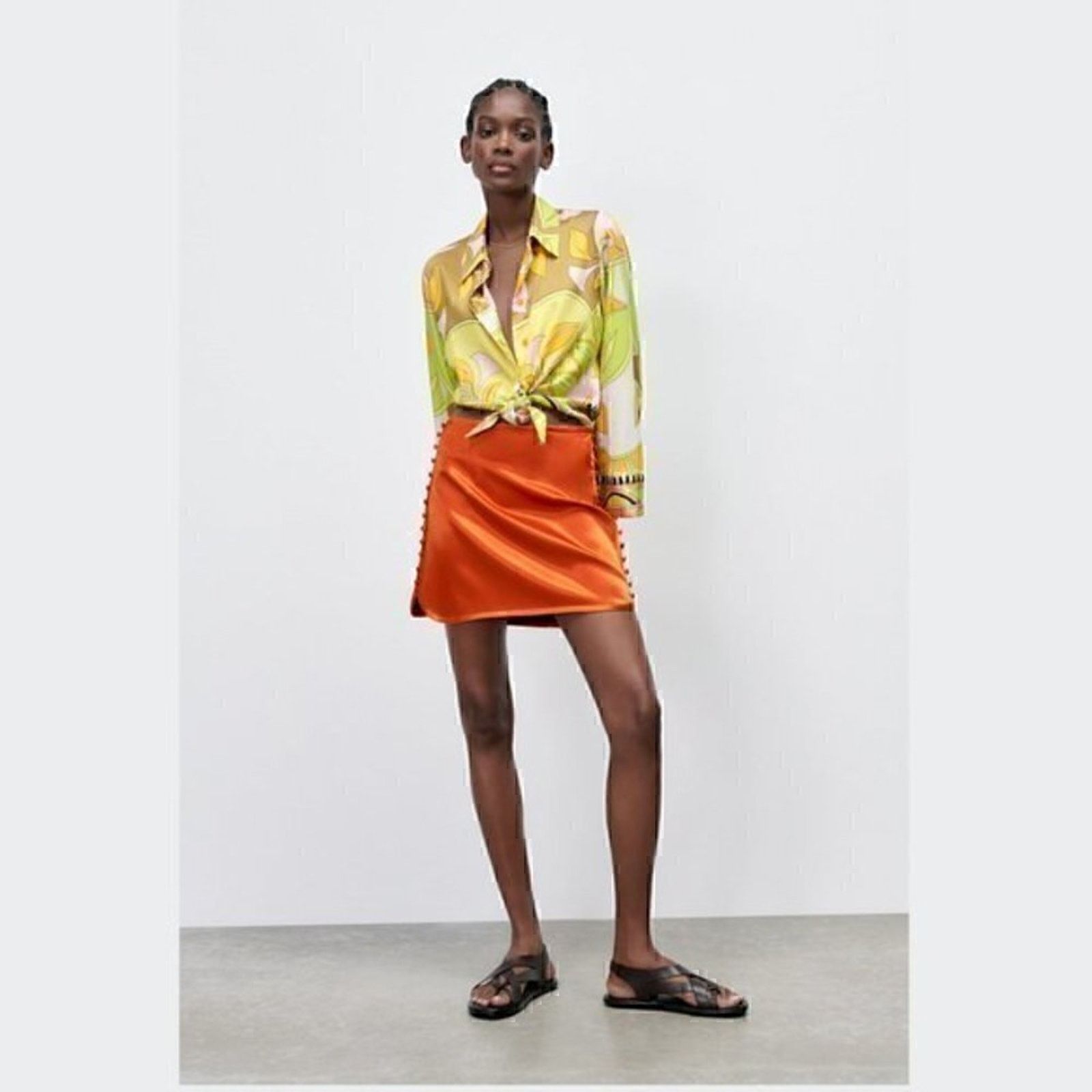 Zara ZARA High-Waisted Mini Skirt NWT Size 28" / US 6 / IT 42 - 10 Thumbnail
