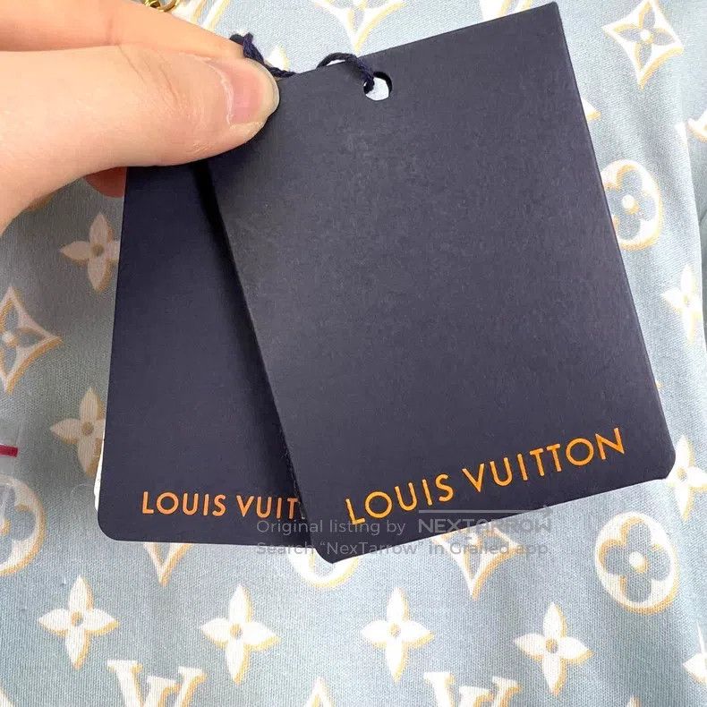Louis Vuitton Louis Vuitton Blue Round Neck Full Print Mid-Waist Slim Mi Size S / US 4 / IT 40 - 7 Thumbnail