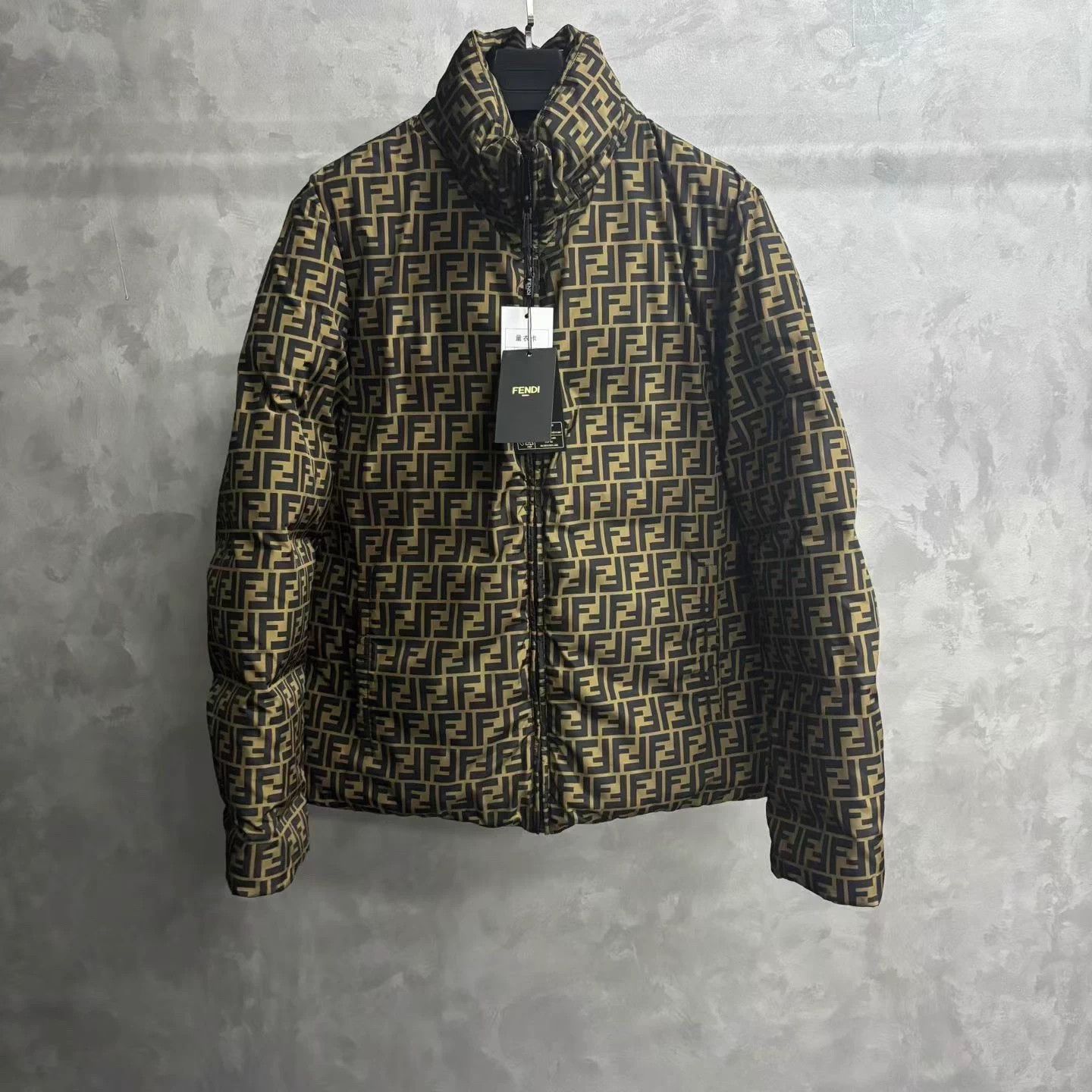 Fendi Fendi Khaki Logo All Over Print Long-Sleeve Cotton Coat Size US L / EU 52-54 / 3 - 1 Thumbnail