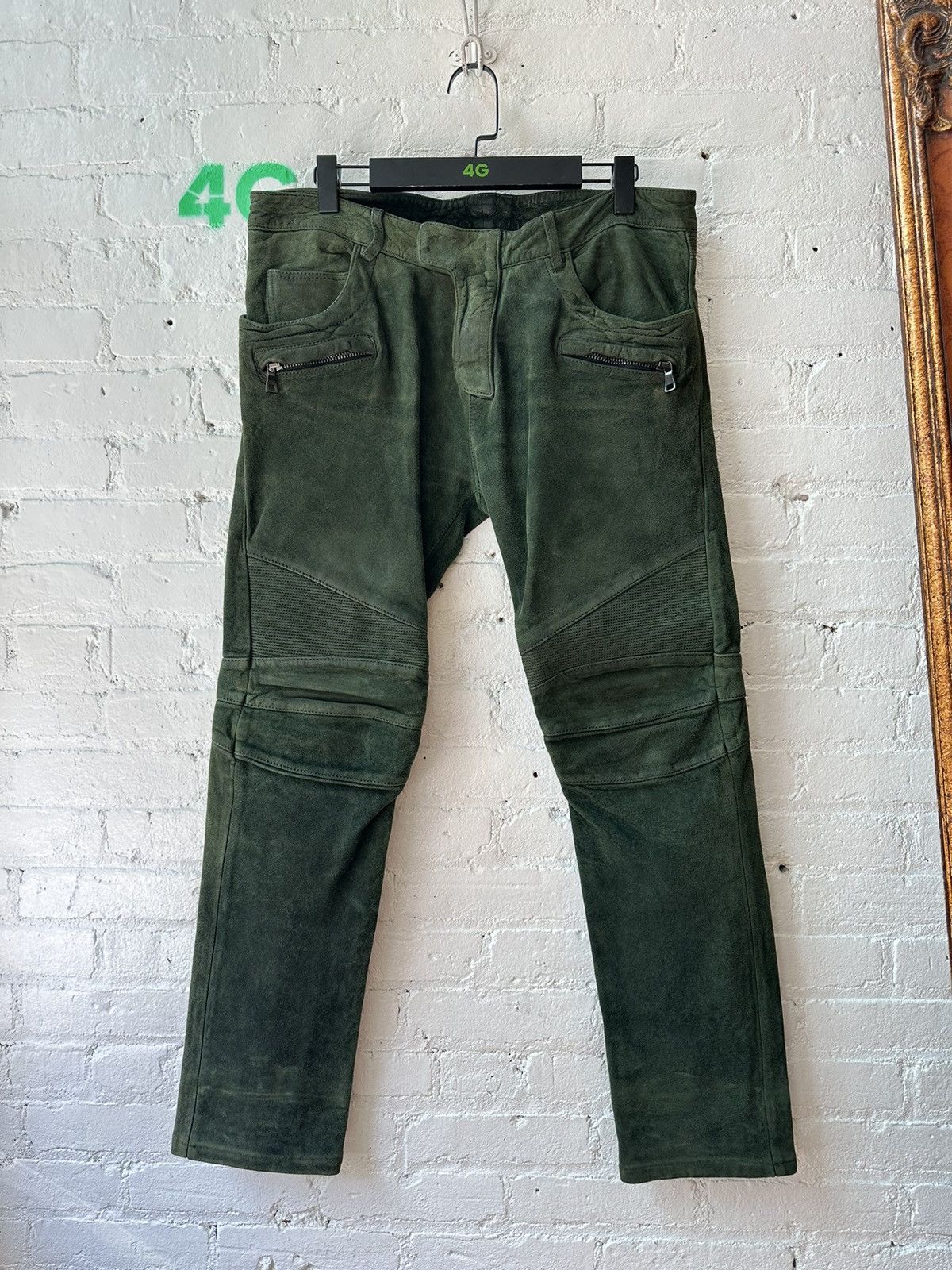 Balmain BALMAIN LEATHER SLIM BIKER PANTS SZ M-L Size US 31 - 1 Thumbnail