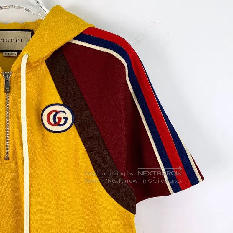 Gucci Gucci Yellow side stripe logo embroidery cotton hooded dra Size S / US 4 / IT 40 - 3 Thumbnail