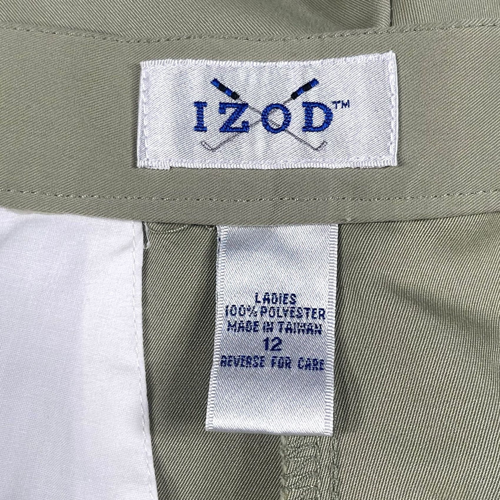 Izod IZOD Shorts Womens Size 12 Beige Flat Front Pockets Khaki Chino Golf Polyester Size 34" / US 12 / IT 48 - 7 Thumbnail