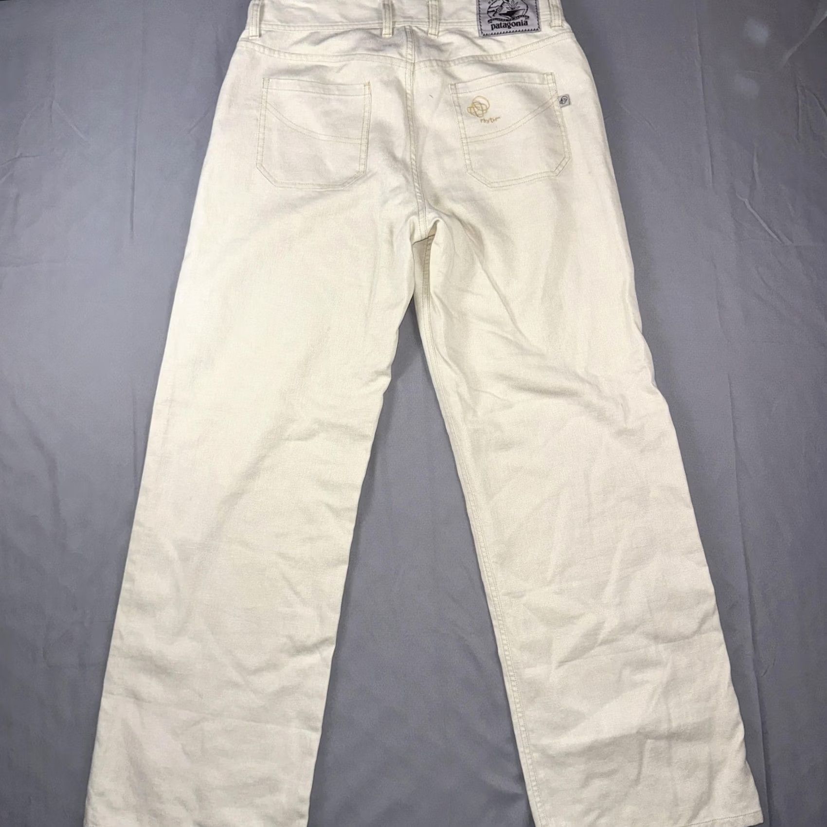 Patagonia Patagonia Pants Womens 10 White Cotton Hemp Denim Straight Leg Chino Casual Size 32" / US 10 / IT 46 - 2 Thumbnail