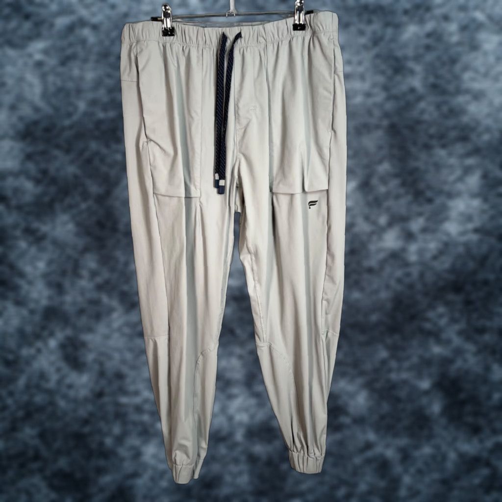 Fabletics Fabletics Mens Jogger Pants Athletic Tapered Leg Drawstring Size L Gray Polyester Elastane Activewear 32 in Inseam 25 in Size US 33 - 1 Thumbnail