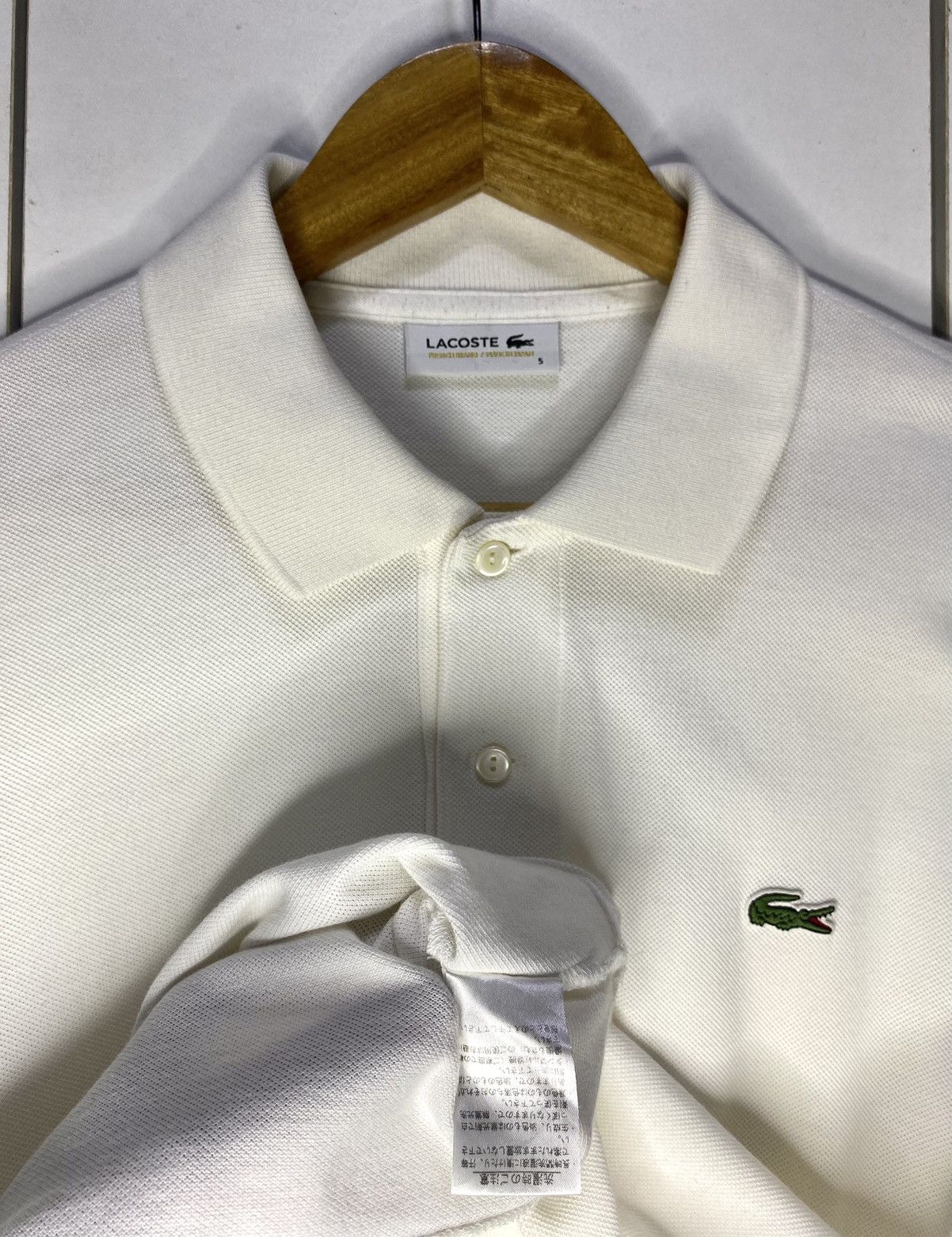 Lacoste Lacoste White Polo Long Sleeves | Size 5 Large Size US L / EU 52-54 / 3 - 3 Thumbnail