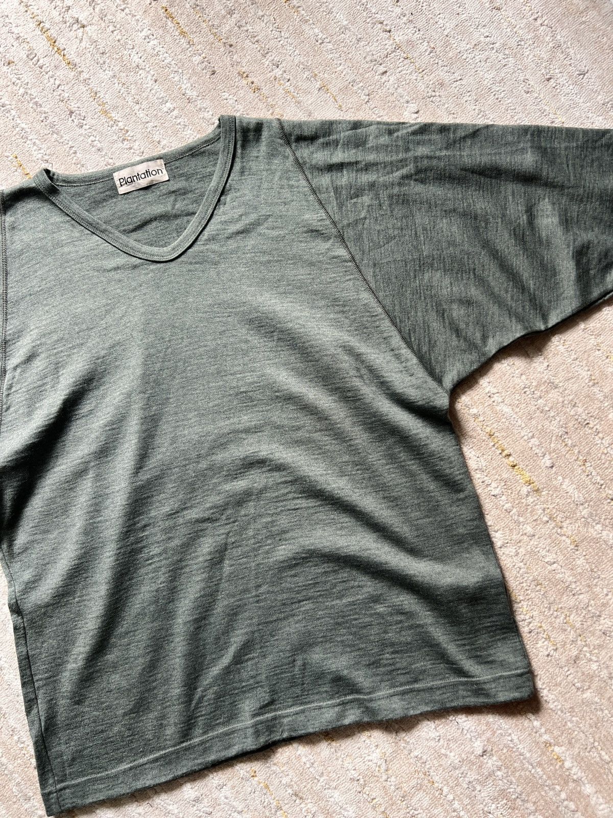 Beauty Beast × Issey Miyake × Japanese Brand Issey Miyake Plantation Wide Sleeve Vneck LS Tshirt Size US M / EU 48-50 / 2 - 3 Thumbnail