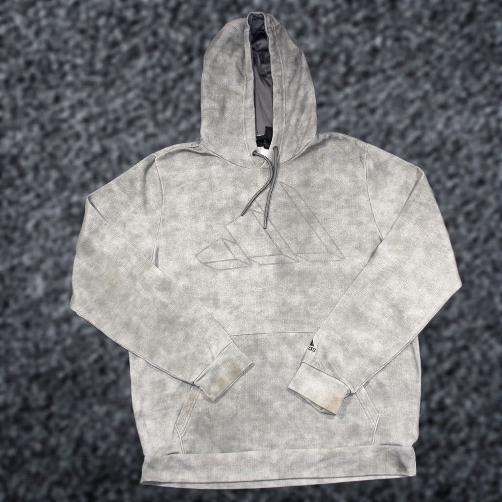 Adidas Adidas Hoodie Mens Medium Gray Acid Wash Sports Activewear Drawstrings Stretch Shirt Size US M / EU 48-50 / 2 - 1 Thumbnail