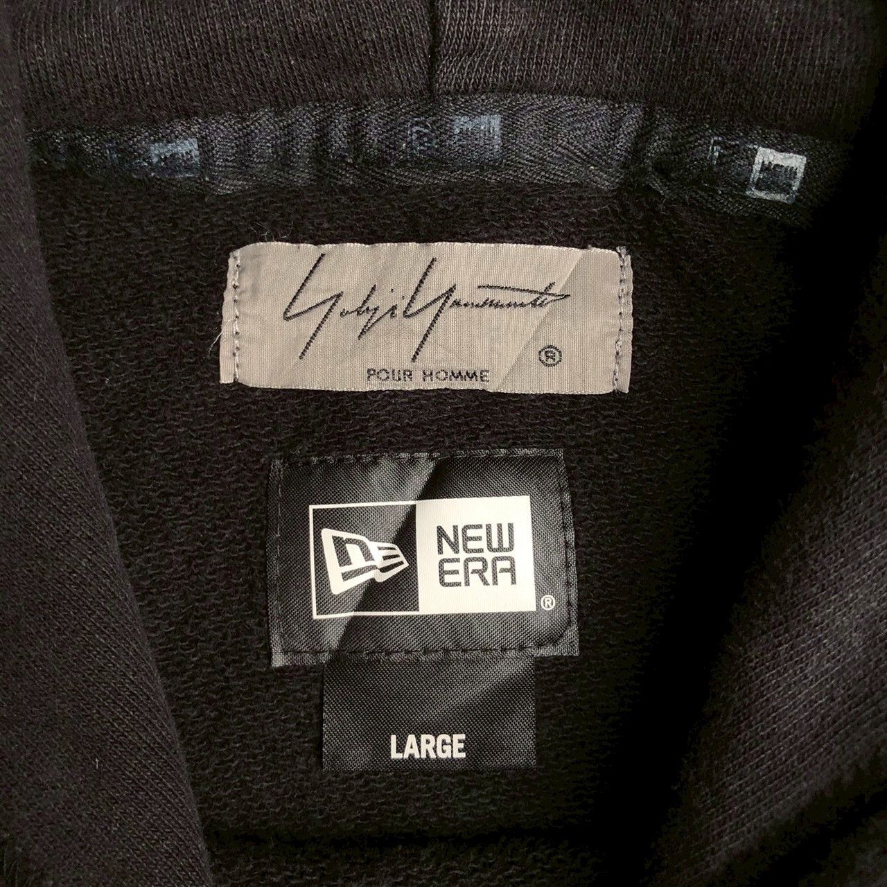 New Era × Yohji Yamamoto Yohji Yamamoto x New Era Embroidered Logo Hoodie Size US L / EU 52-54 / 3 - 7 Thumbnail
