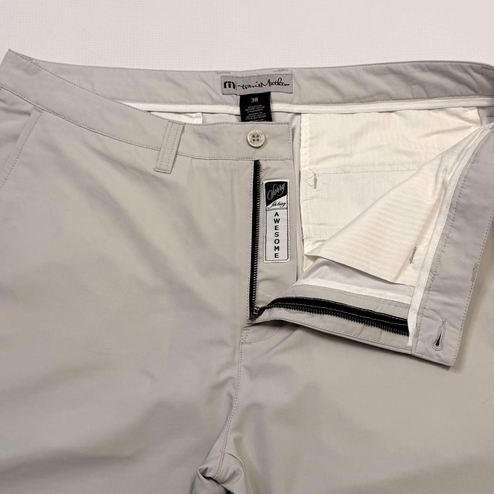 TravisMathew TravisMathew Pant Mens 38x32 Gray Prestige Hough Chino Golf Stretch Performance Size US 38 / EU 54 - 6 Thumbnail