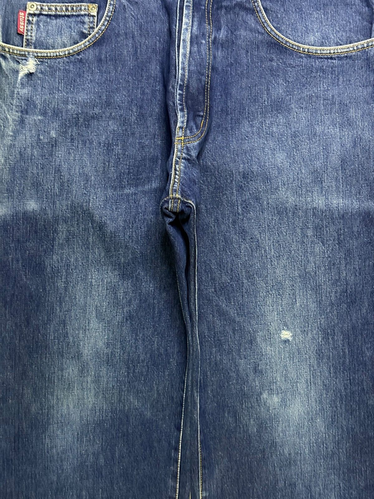 Stussy Vintage Stussy Blue Wash Distress Loose Baggy Jeans Size US 34 / EU 50 - 5 Thumbnail