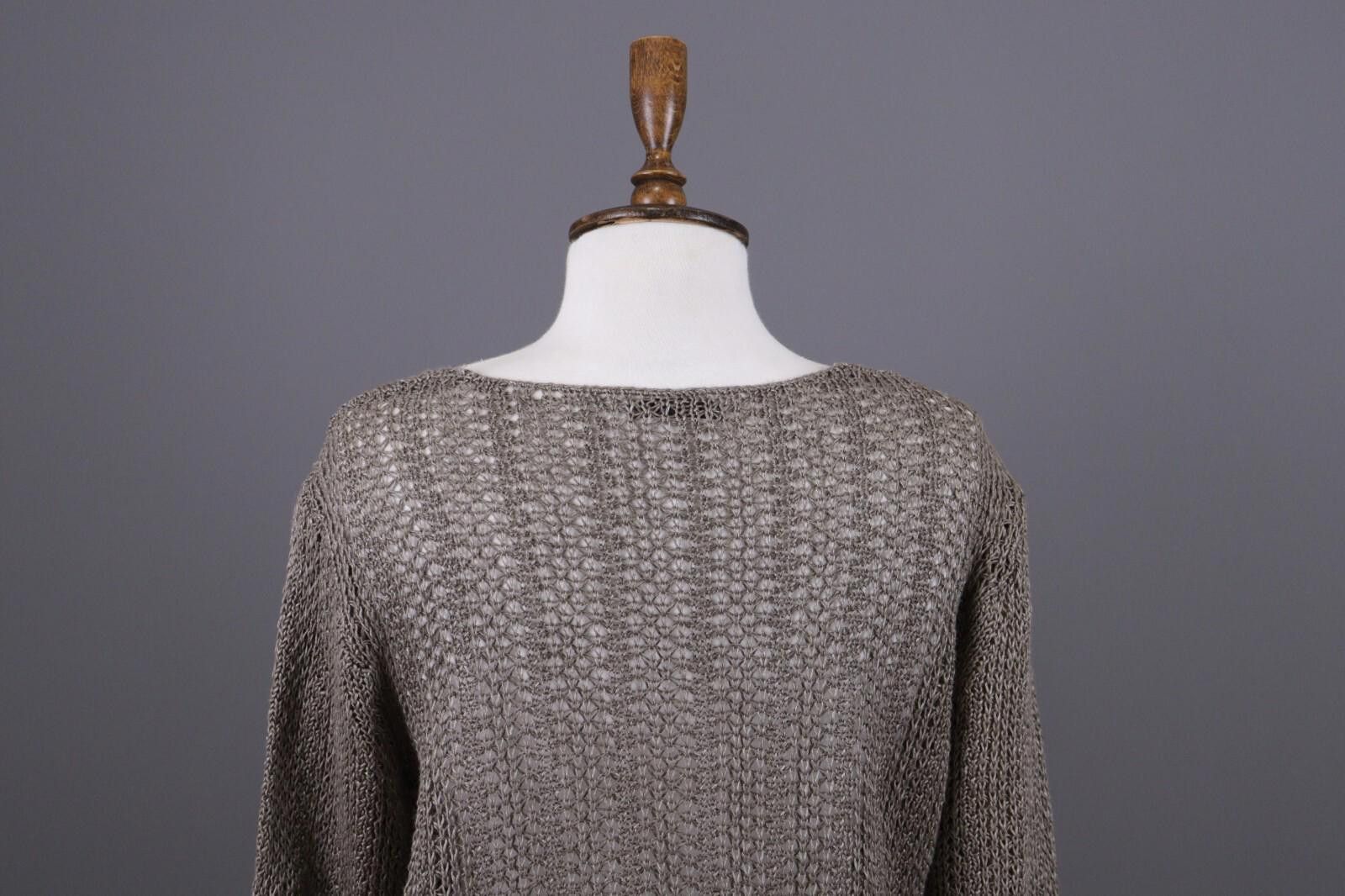Oscar De La Renta Oska Brown Lagenlook Relaxed Linen Sweater Size 2 / M Size XS / US 0-2 / IT 36-38 - 10 Thumbnail
