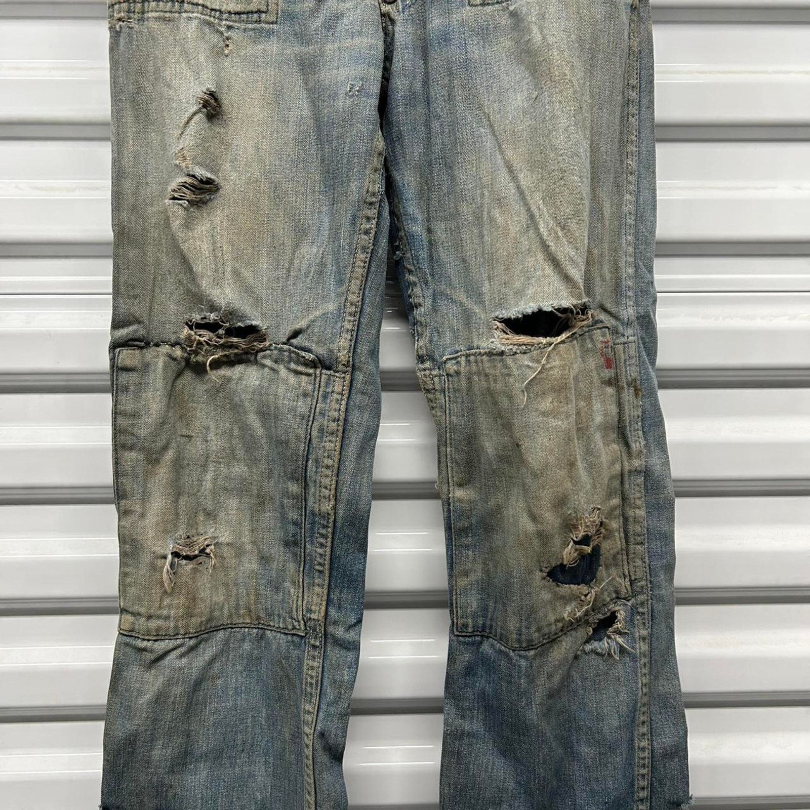 Other VTG 50s/60s Distressed Double Knees Jeans with Crotch Rivet Size 25" / US 0 / IT 36 - 5 Thumbnail