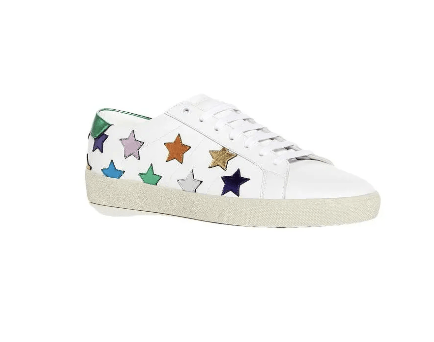 Saint Laurent Paris Saint Laurent - Court Leather Trainers with Stars - 38.5 Size US 8.5 / IT 38.5 - 1 Thumbnail