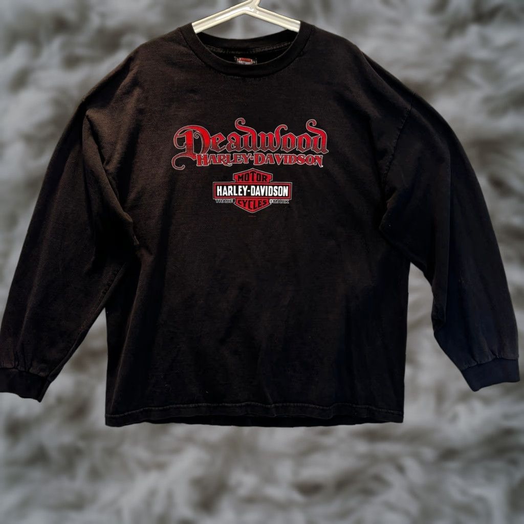 Harley Davidson Harley Davidson Sweatshirt Mens 2XL Black Deadwood South Dakota Pullover Crew Neck Long Sleeve Distinctive Outdoor Classic Sweatshirt Size US XXL / EU 58 / 5 - 1 Thumbnail