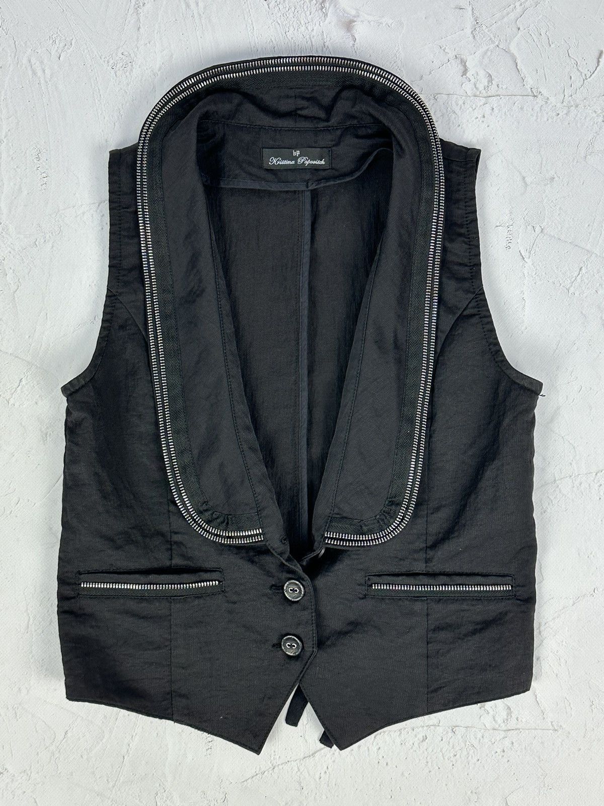 Japanese Brand × Vintage Vintage Zipper Black Tank Top Vest Size M / US 6-8 / IT 42-44 - 1 Thumbnail