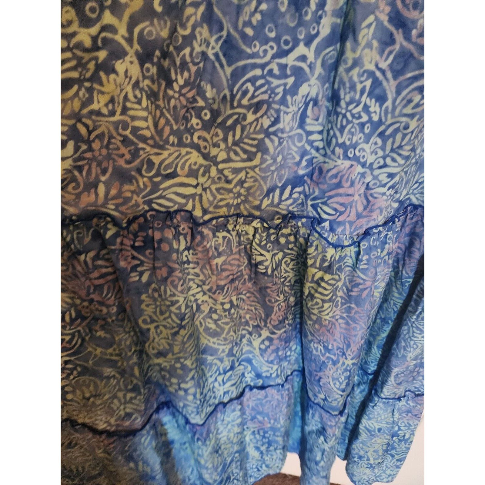 2120 Handcrafted NWT XL Hand Kreation V-Neck Blue Ruffle Dress Sleeveless Size XL / US 12-14 / IT 48-50 - 4 Thumbnail