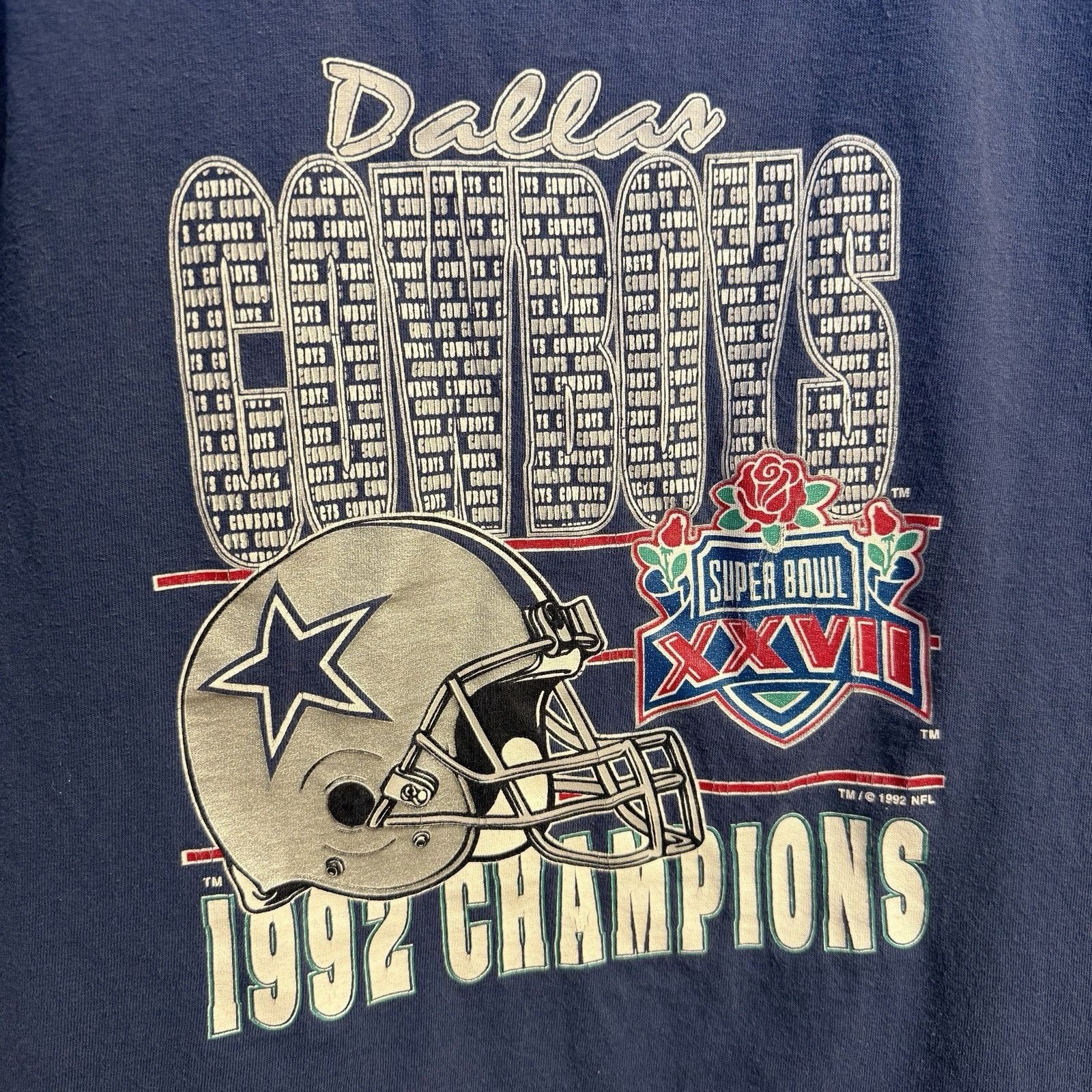 NFL Vintage 1992 Dallas Cowboys Super Bowl Champions T Shirt Size US S / EU 44-46 / 1 - 4 Thumbnail