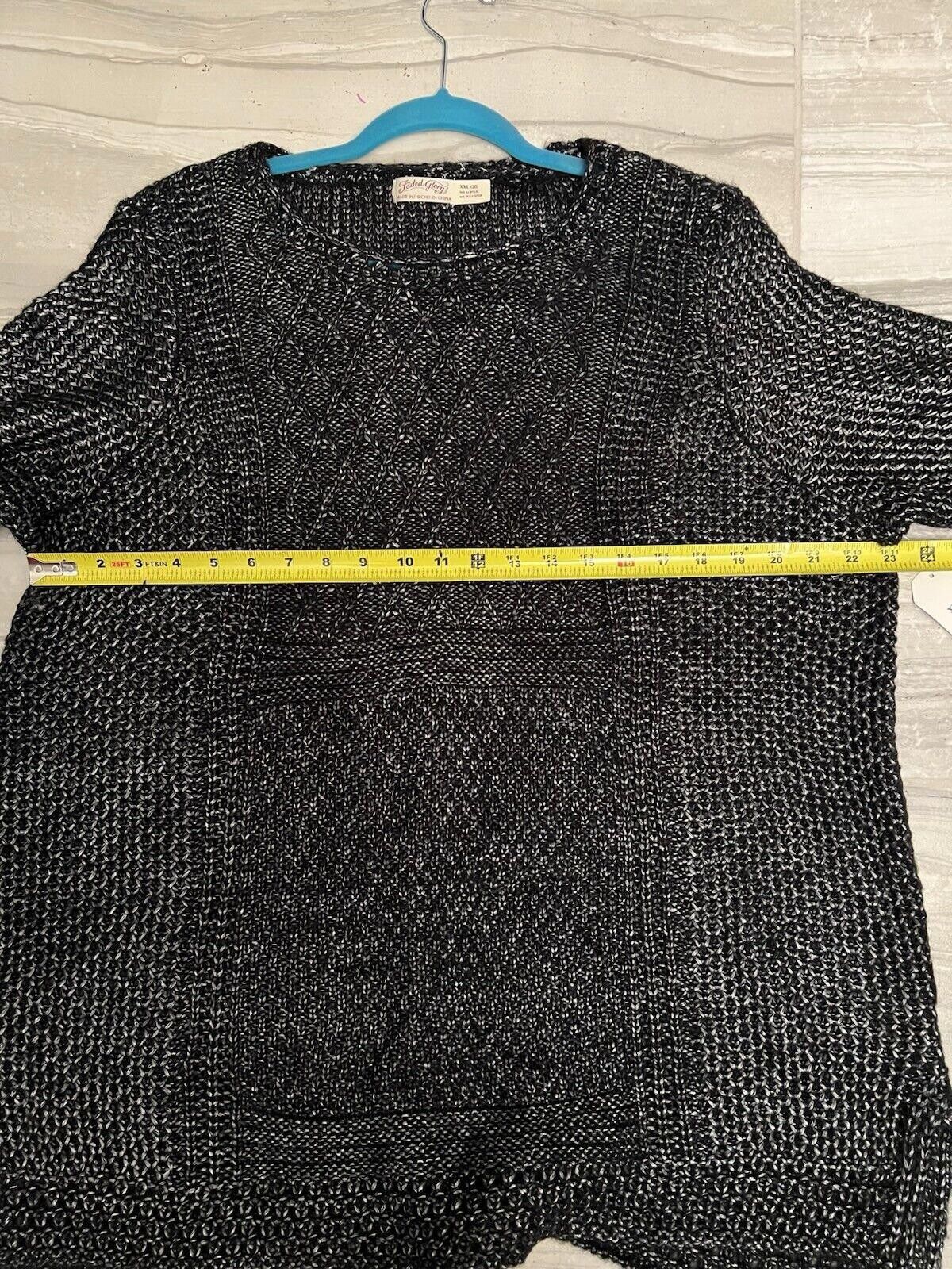 Faded Glory FADED GLORY Black Silver Sparkle Pullover LS Sweater XXL Size 3XL / US 20-22 - 5 Thumbnail