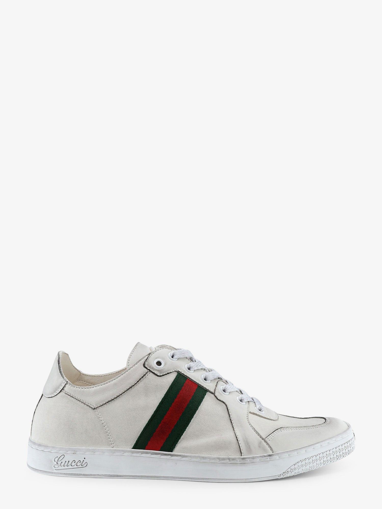 Gucci Leather Sneakers With Web Detail On The Side Size US 8 / EU 41 - 1 Thumbnail
