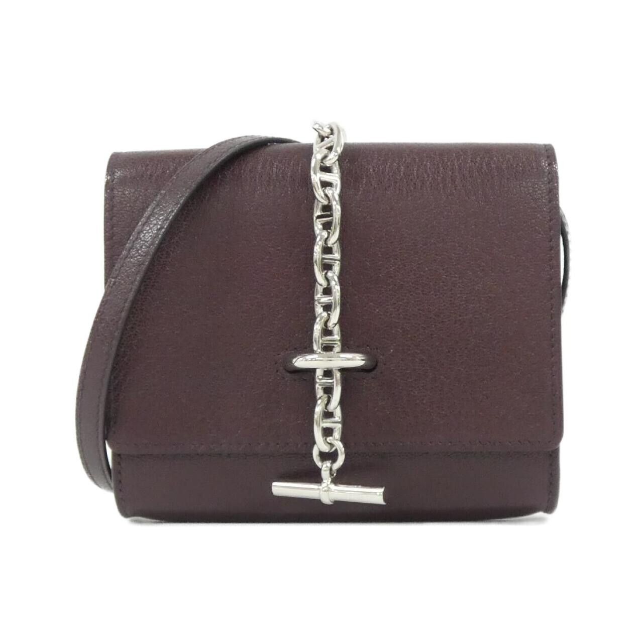 Hermes Hermès Chaine d'Ancre To Go Shiny Alligator Wallet Leather Short Wallet DUTY FREE for USA