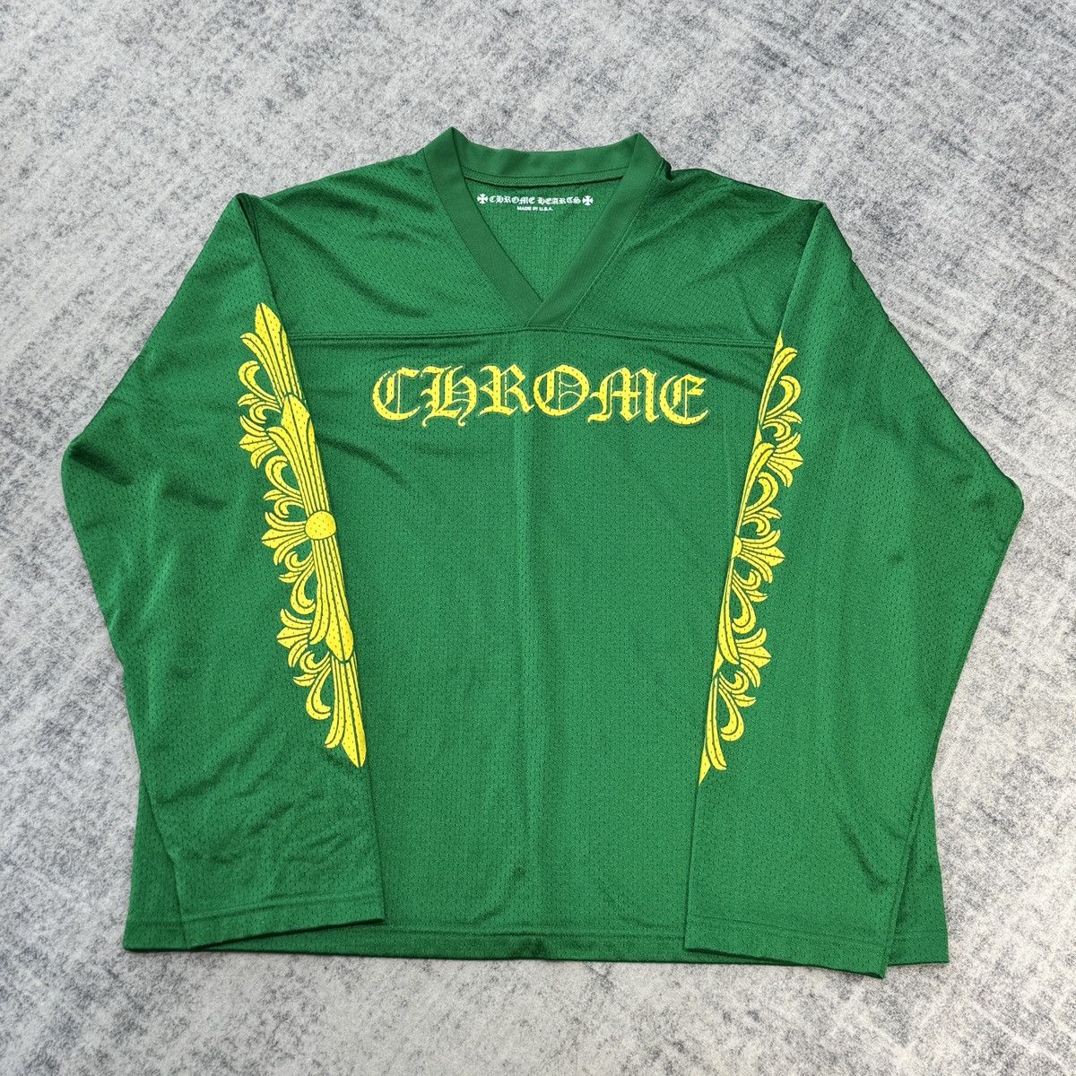 Chrome Hearts Sports Mesh Warm Up Short Sleeve Jersey Green