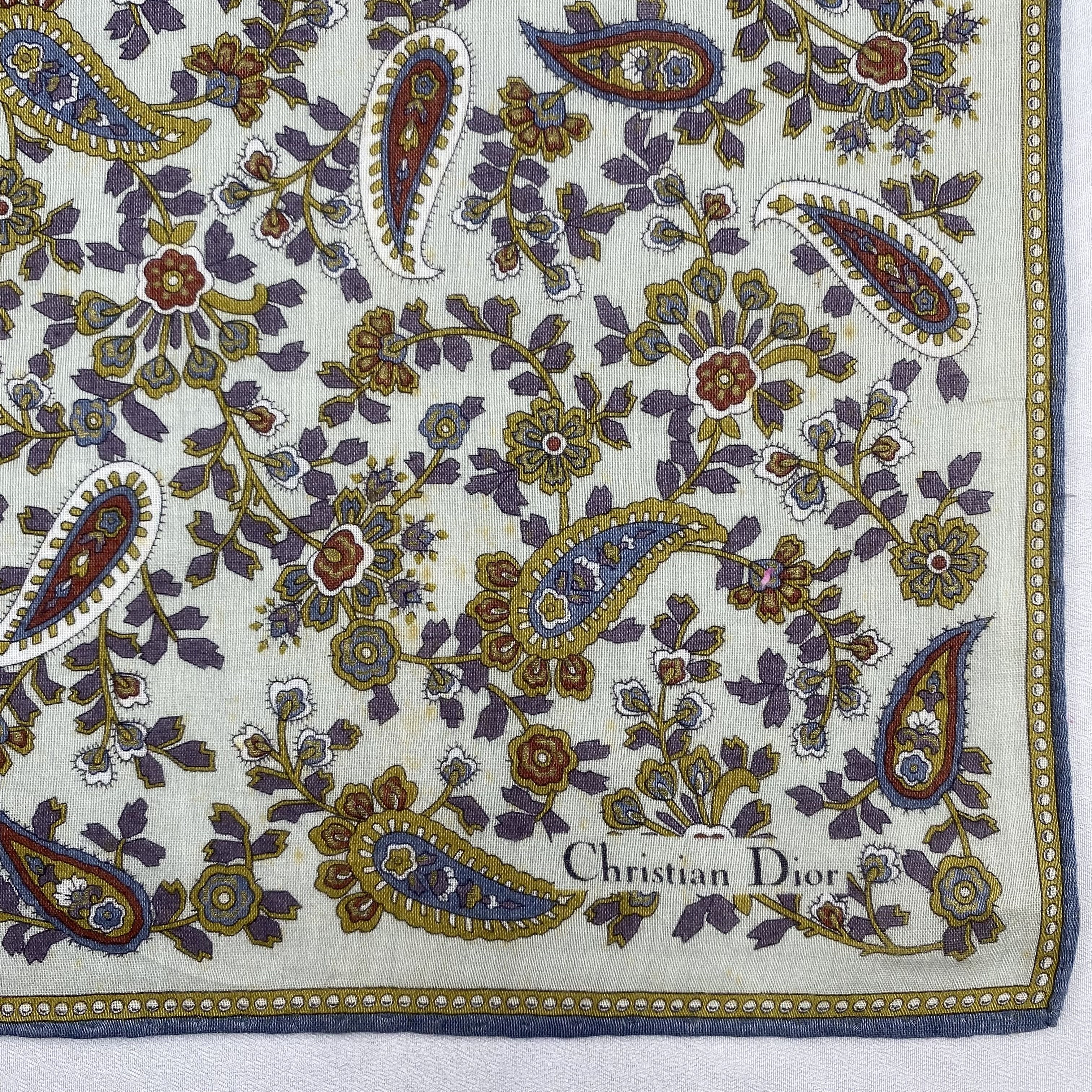 Vintage Christian Dior Paisley Handkerchief / Bandana / Neckerchief Size ONE SIZE - 5 Thumbnail