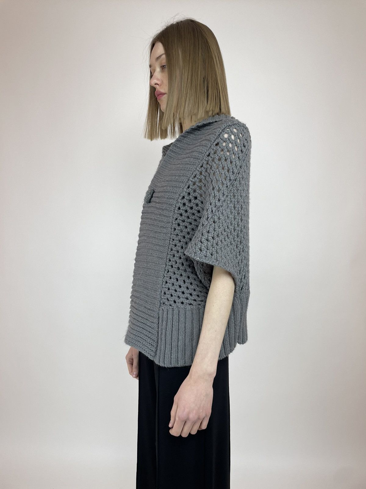 G-Star × Japanese Brand G-star INKA SHRUG CAPE KNIT Poncho Sleeveless Oversized Size XS / US 0-2 / IT 36-38 - 3 Thumbnail