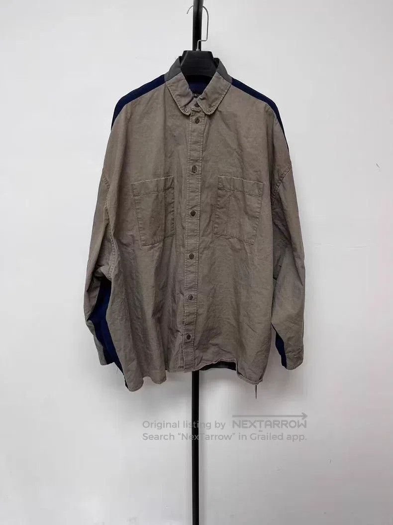 Balenciaga Balenciaga Collared Patch Pocket Long Sleeve Shirt Size US L / EU 52-54 / 3 - 1 Thumbnail