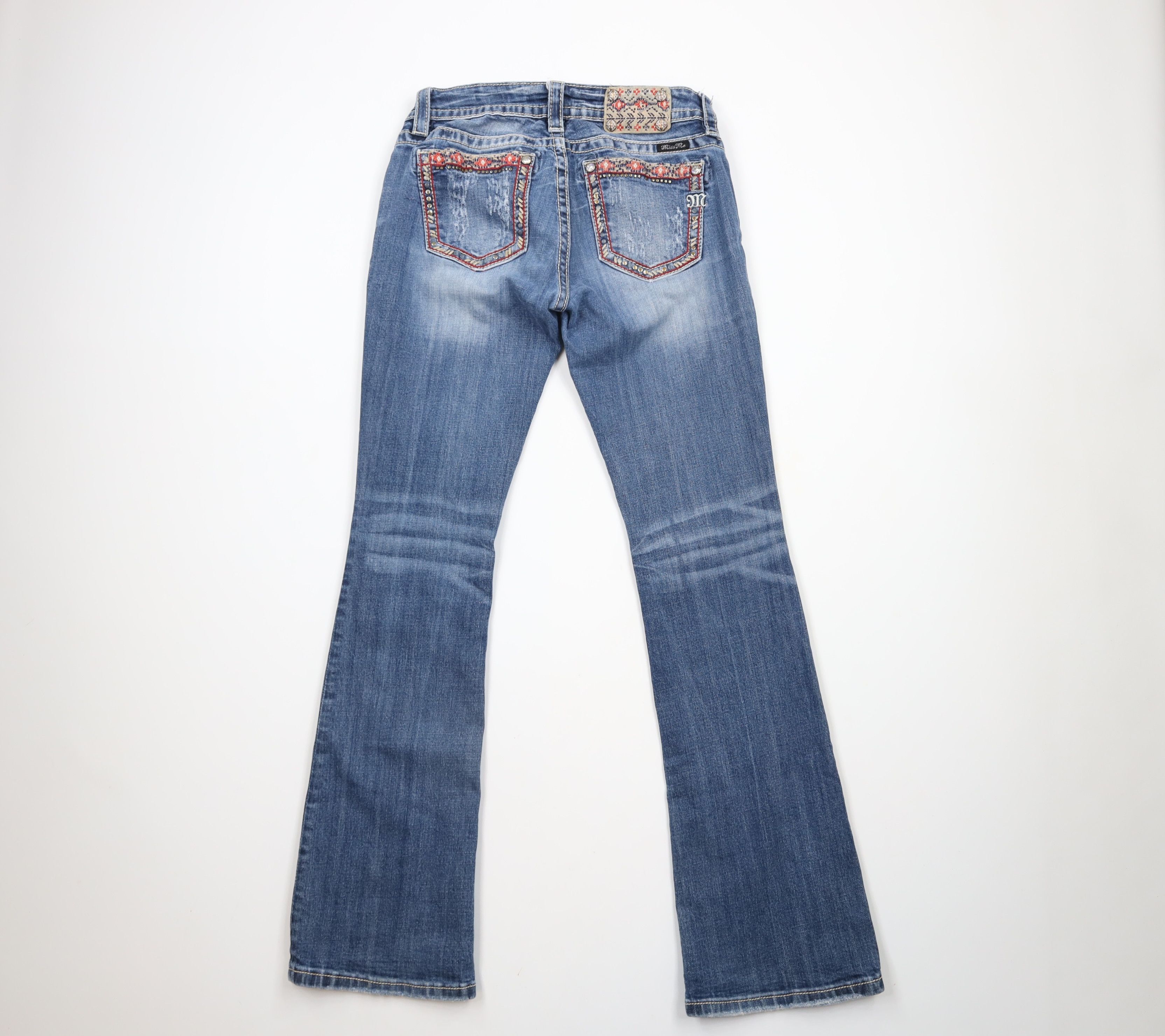 Miss Me × Vintage Miss Me Stitch Southwestern Stretch Mid Rise Boot Jeans Size 28" / US 6 / IT 42 - 9 Thumbnail