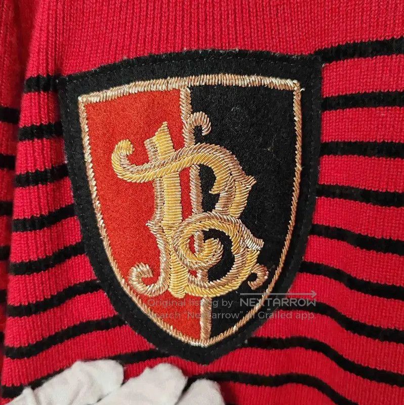 Balmain Balmain Red Striped Wool Pullover Sweater . Size US L / EU 52-54 / 3 - 4 Thumbnail