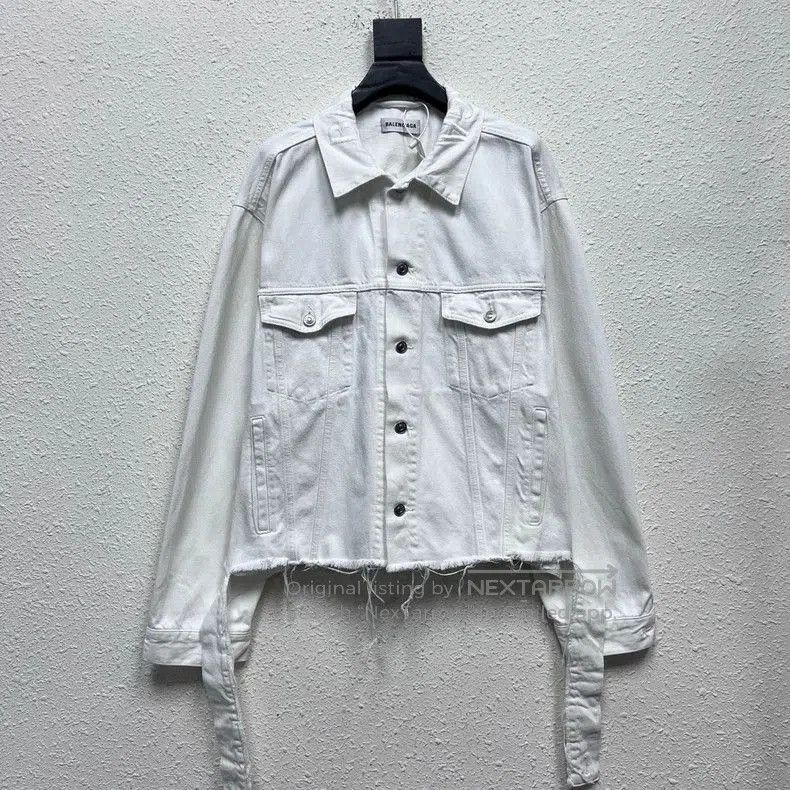 Balenciaga Embroidered Collar Denim Jacket.
