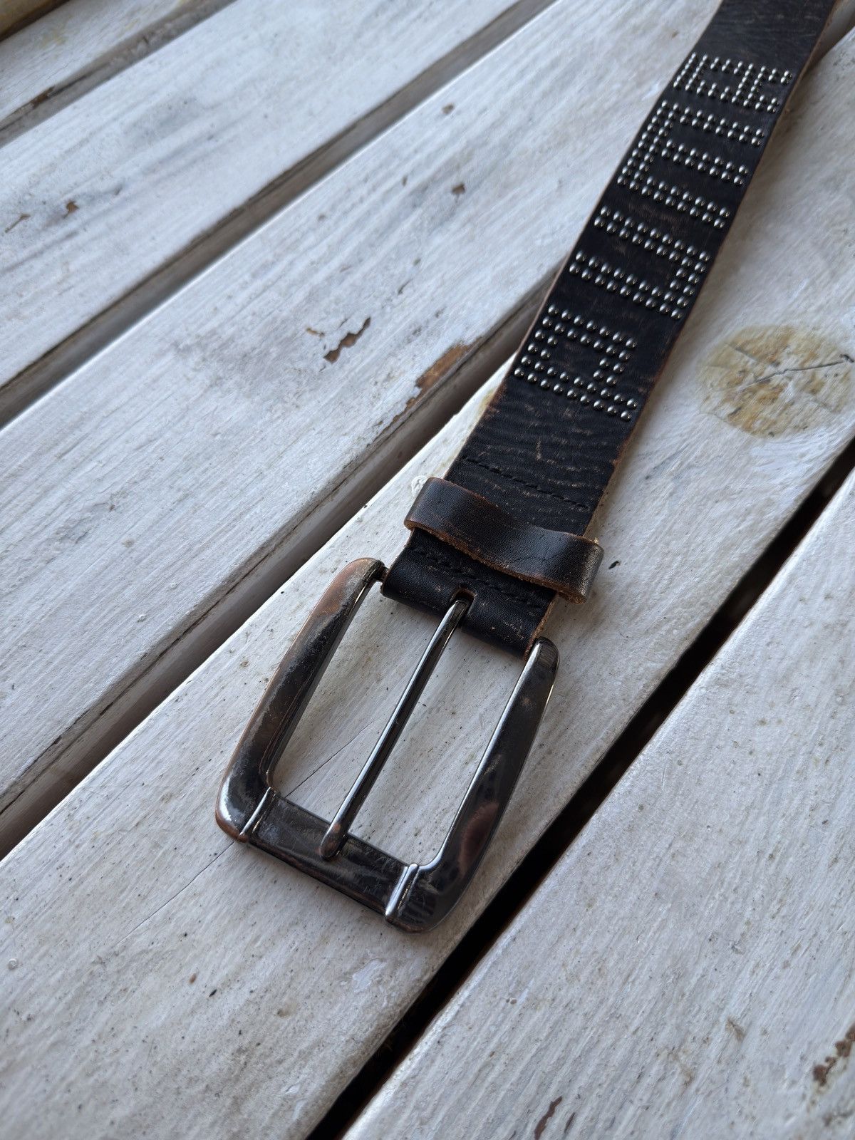 Puma × Vintage PUMA Spell Out Logo Black Genuine Leather Avant Garde Belt Size ONE SIZE - 8 Thumbnail