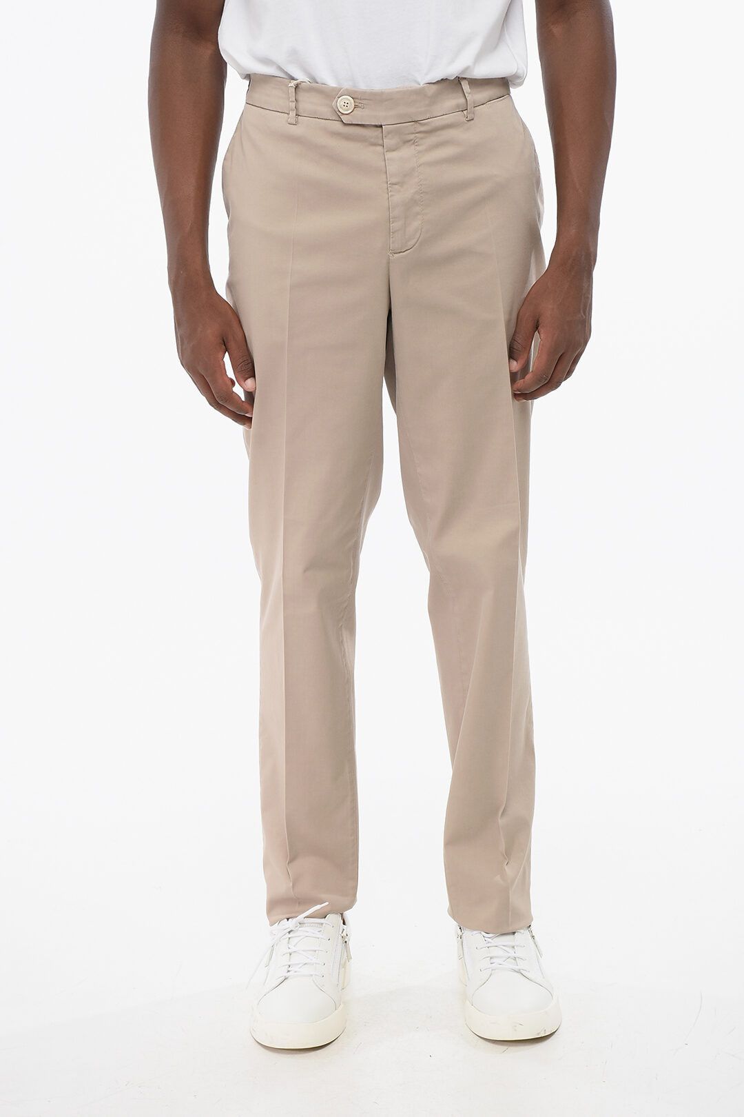 Brunello Cucinelli og1mm0825 Stretch Cotton Chinos Pant in Beige Size US 40 / EU 56 - 1 Thumbnail