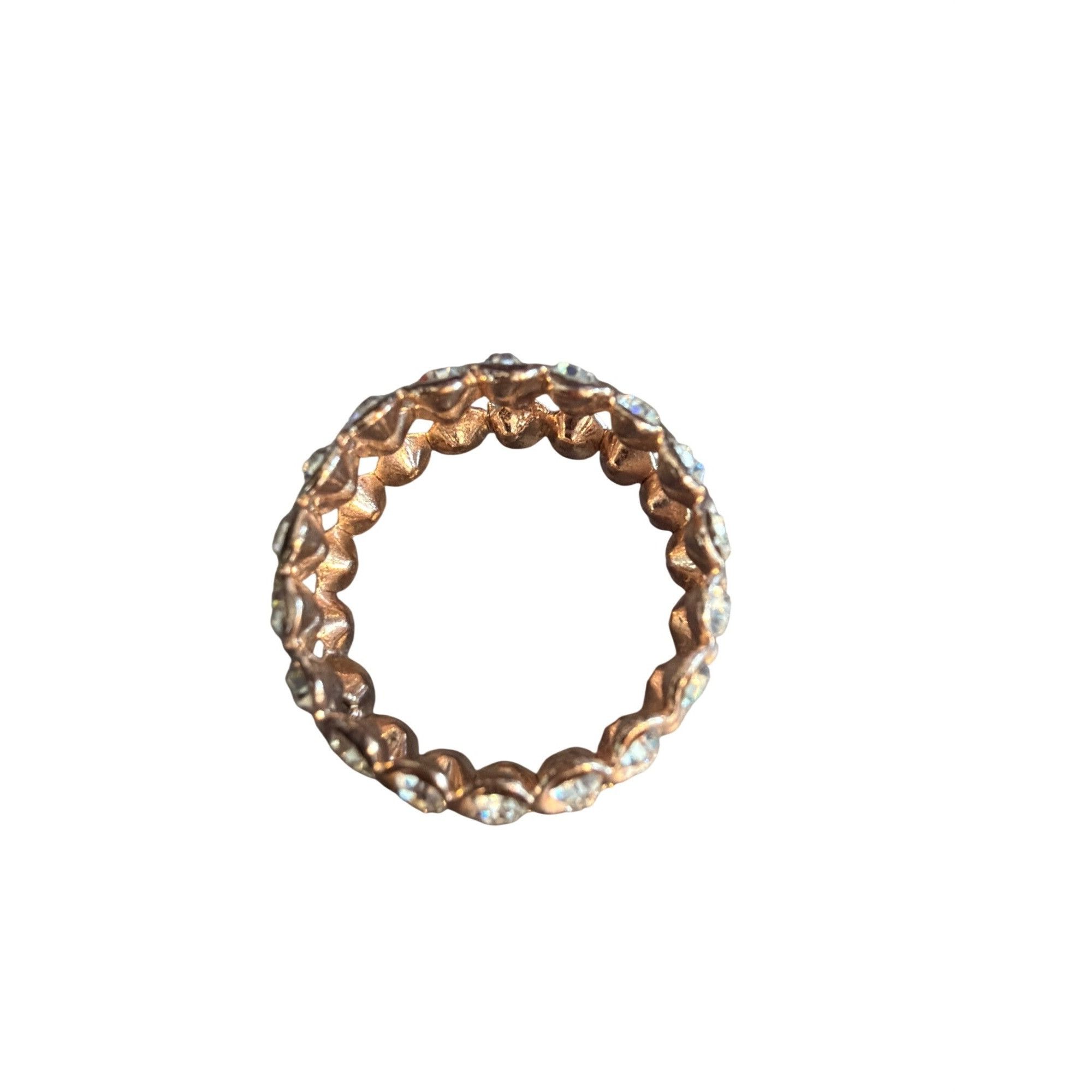 Other Crystal Eternity Ring Gold Tone Finish Modern Elegant Sparkl Size ONE SIZE - 3 Thumbnail