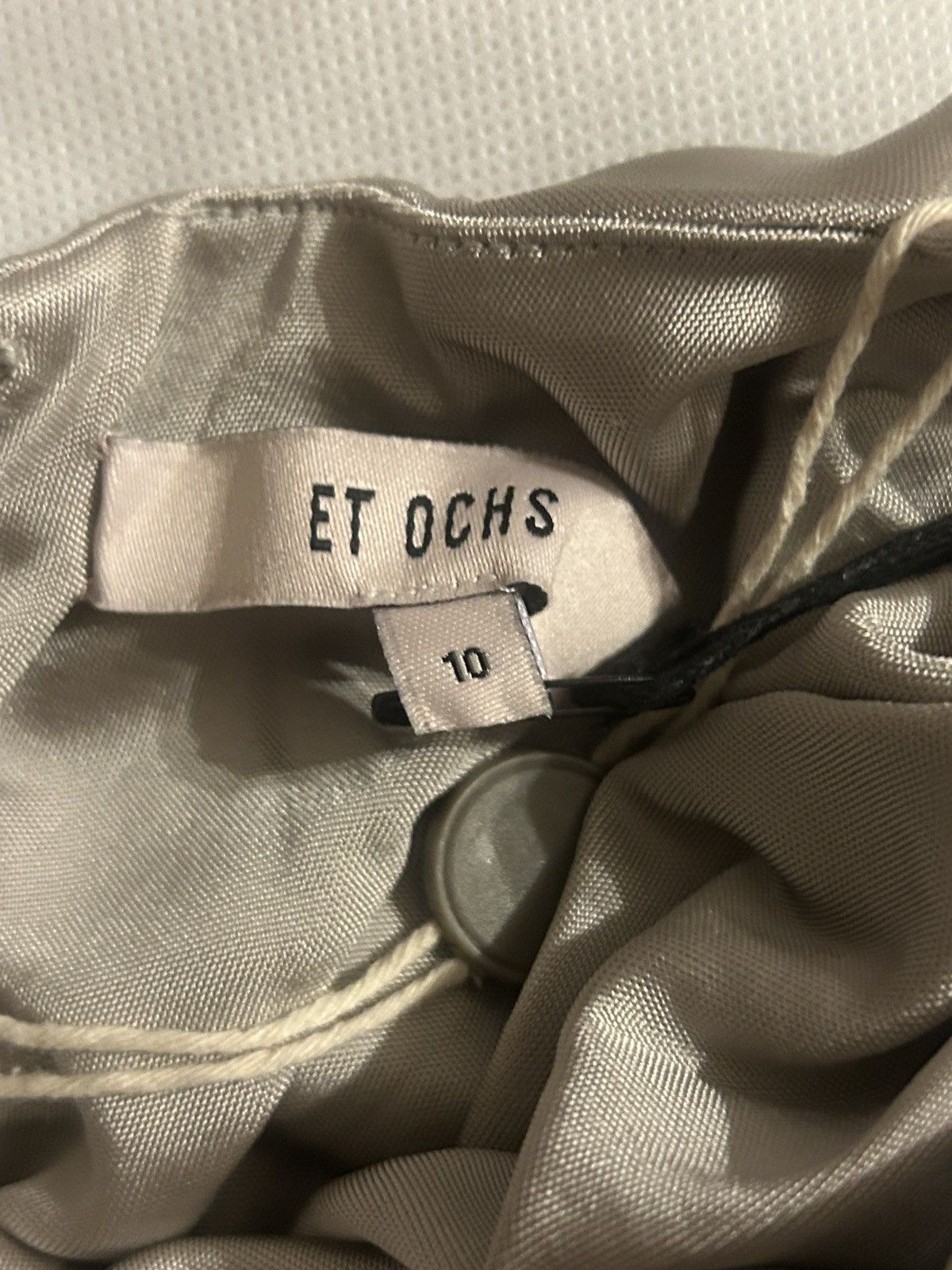 Other ET OCHS Autumn one-sleeve asymmetric ruched satin dress Size L / US 10 / IT 46 - 12 Thumbnail